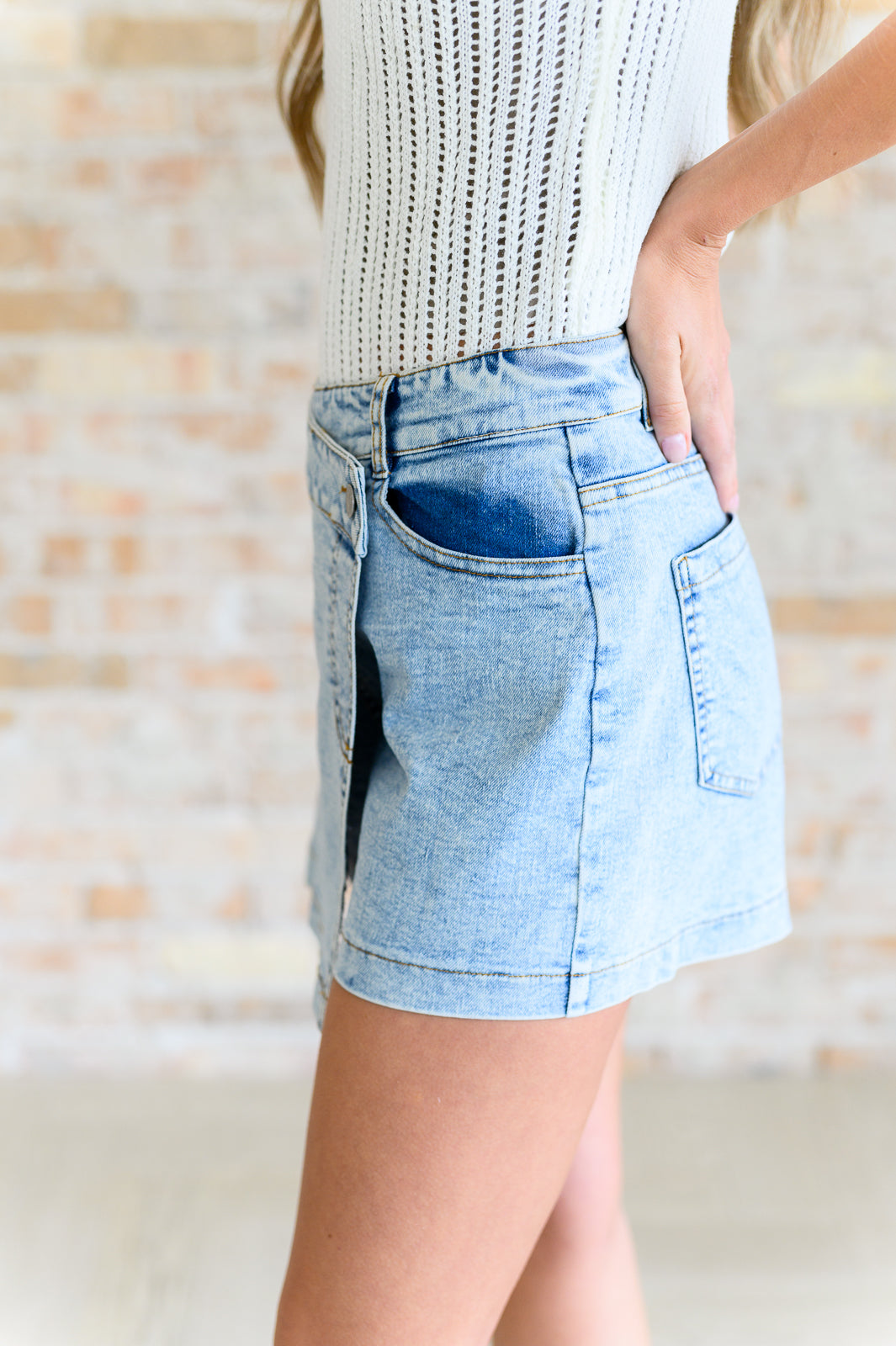 Me Espresso Denim Skort-Denim-Modish Lily, Tecumseh Michigan