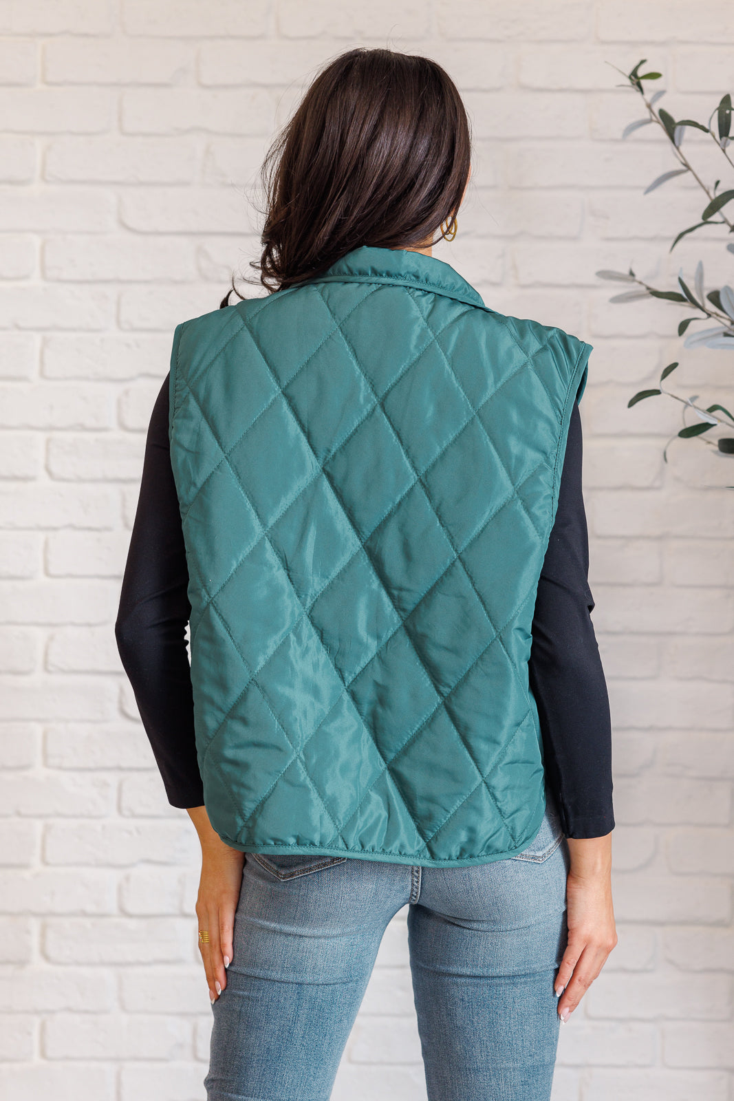 Layering Queen Quilted Puffer Vest in Hunter Green-Layers-Modish Lily, Tecumseh Michigan