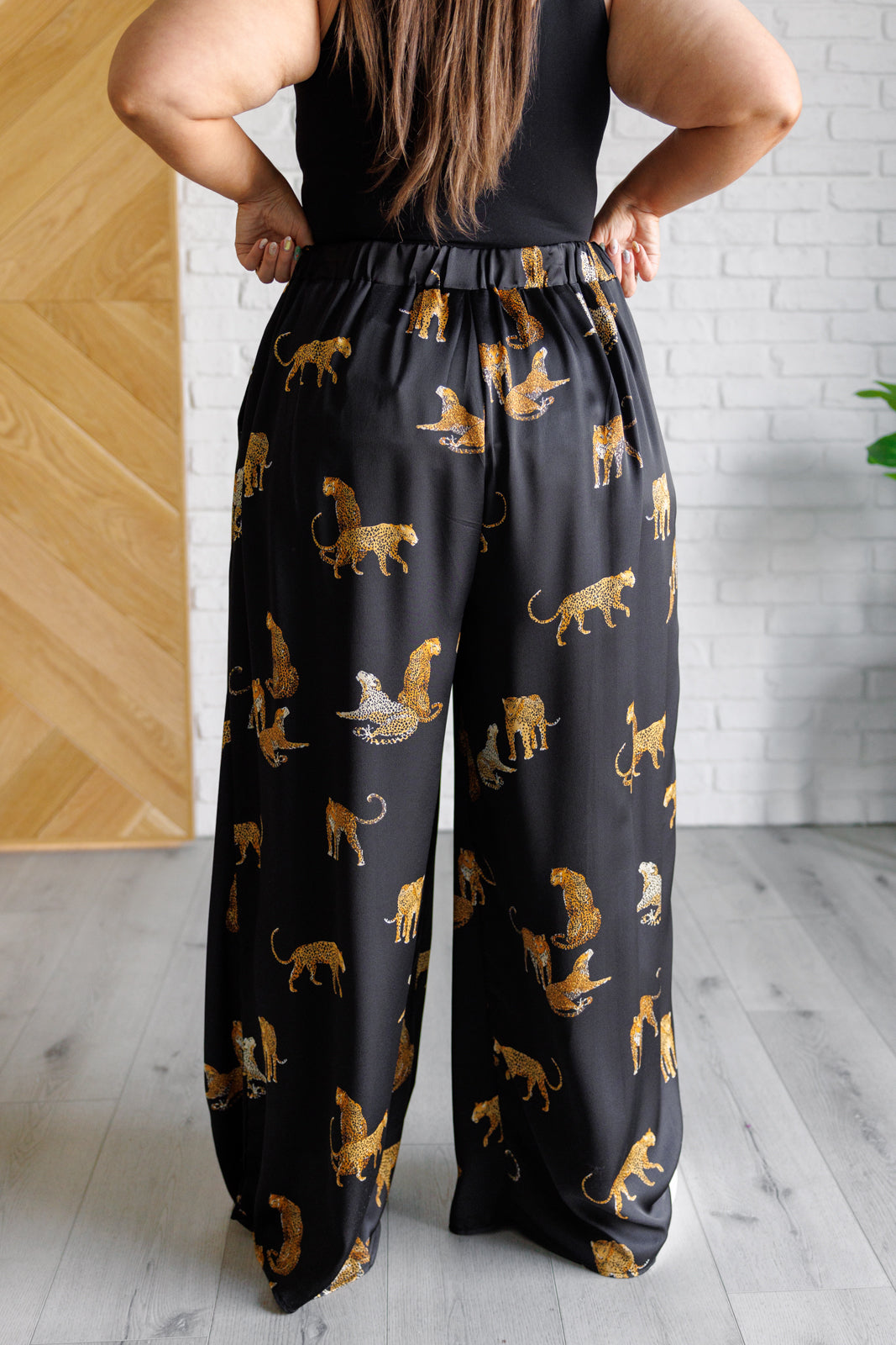 Legendary in Leopard Satin Wide Leg Pants-Bottoms-Modish Lily, Tecumseh Michigan