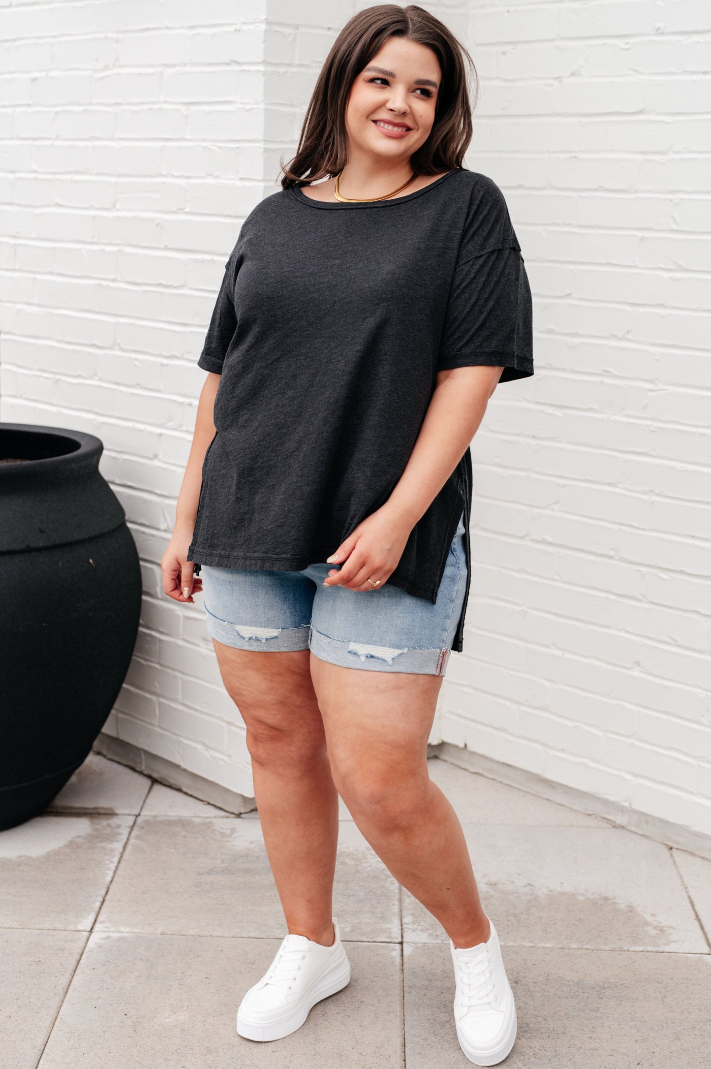 Let Me Live Relaxed Tee in Black-Tops-Modish Lily, Tecumseh Michigan