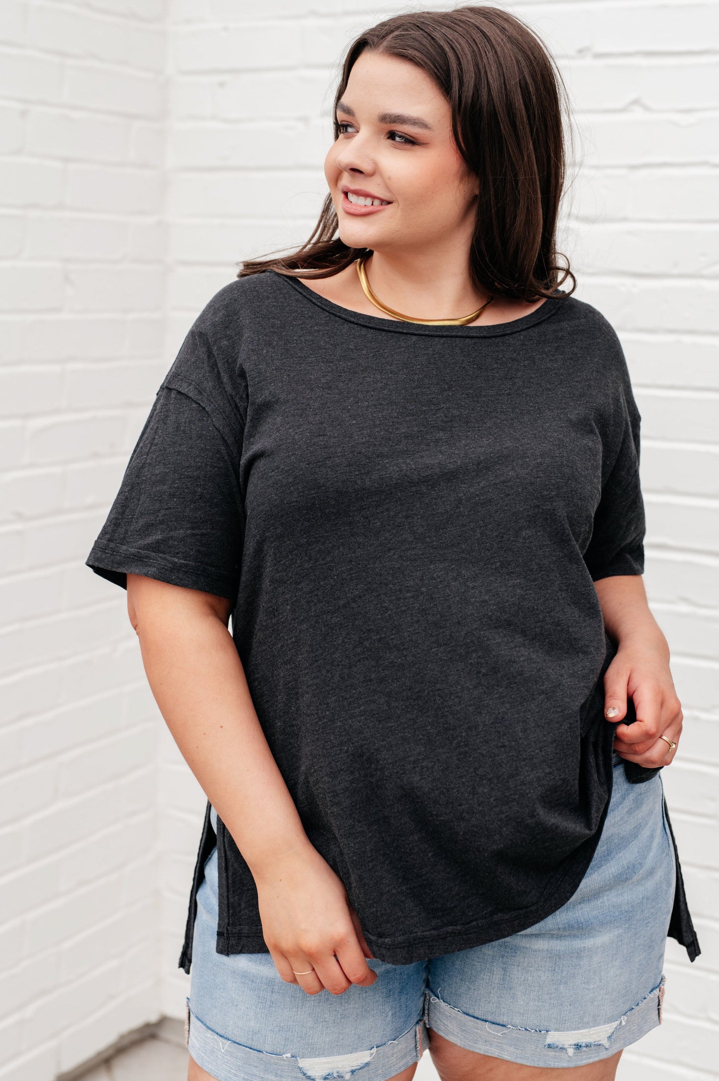 Let Me Live Relaxed Tee in Black-Tops-Modish Lily, Tecumseh Michigan