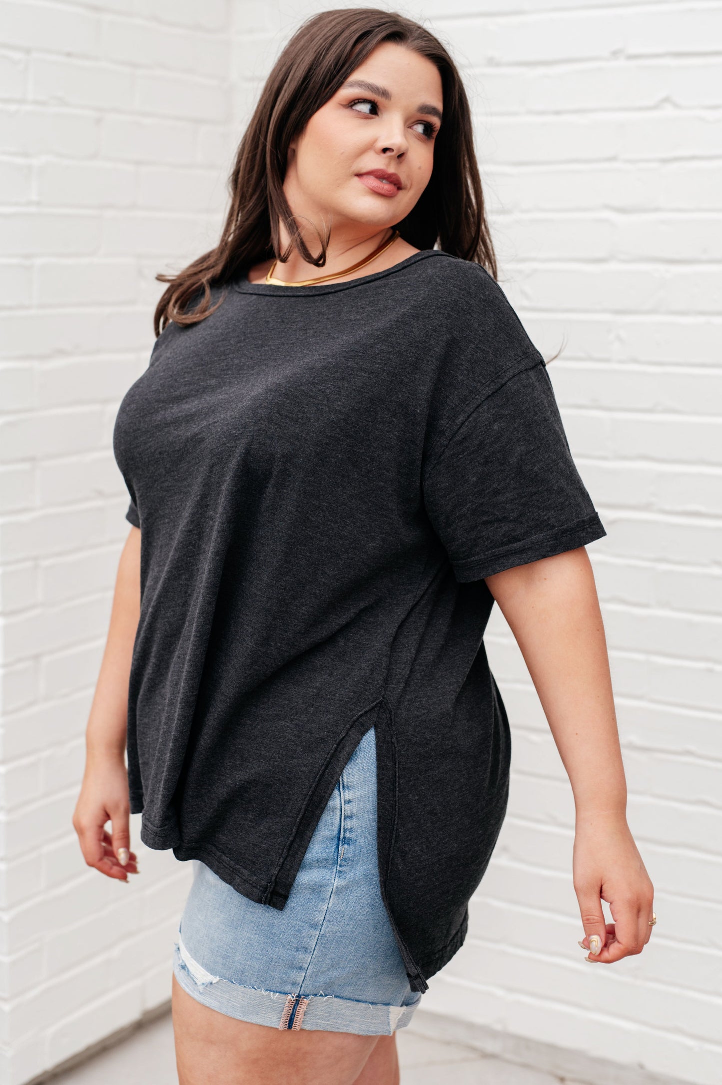 Let Me Live Relaxed Tee in Black-Tops-Modish Lily, Tecumseh Michigan