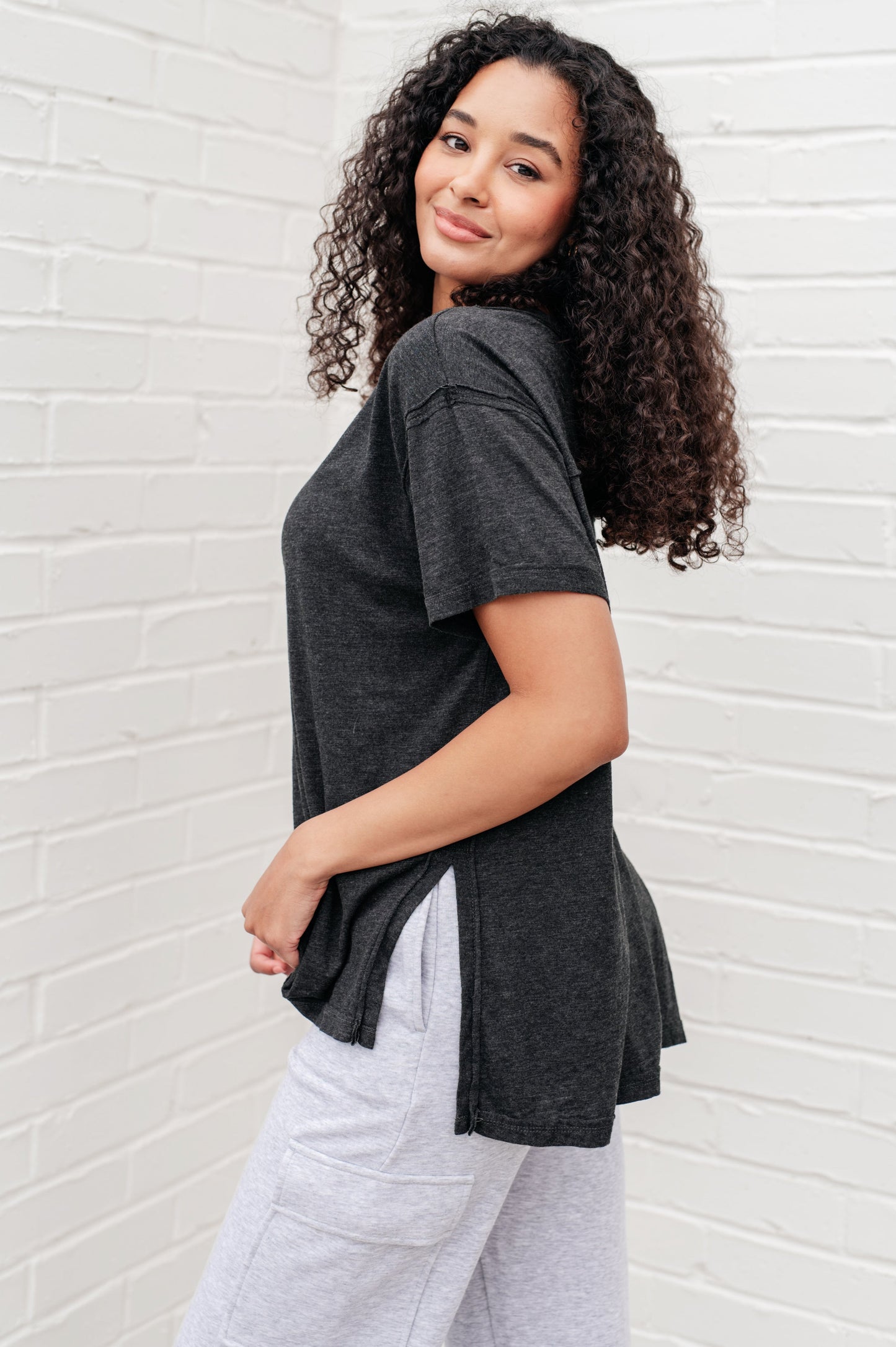 Let Me Live Relaxed Tee in Black-Tops-Modish Lily, Tecumseh Michigan