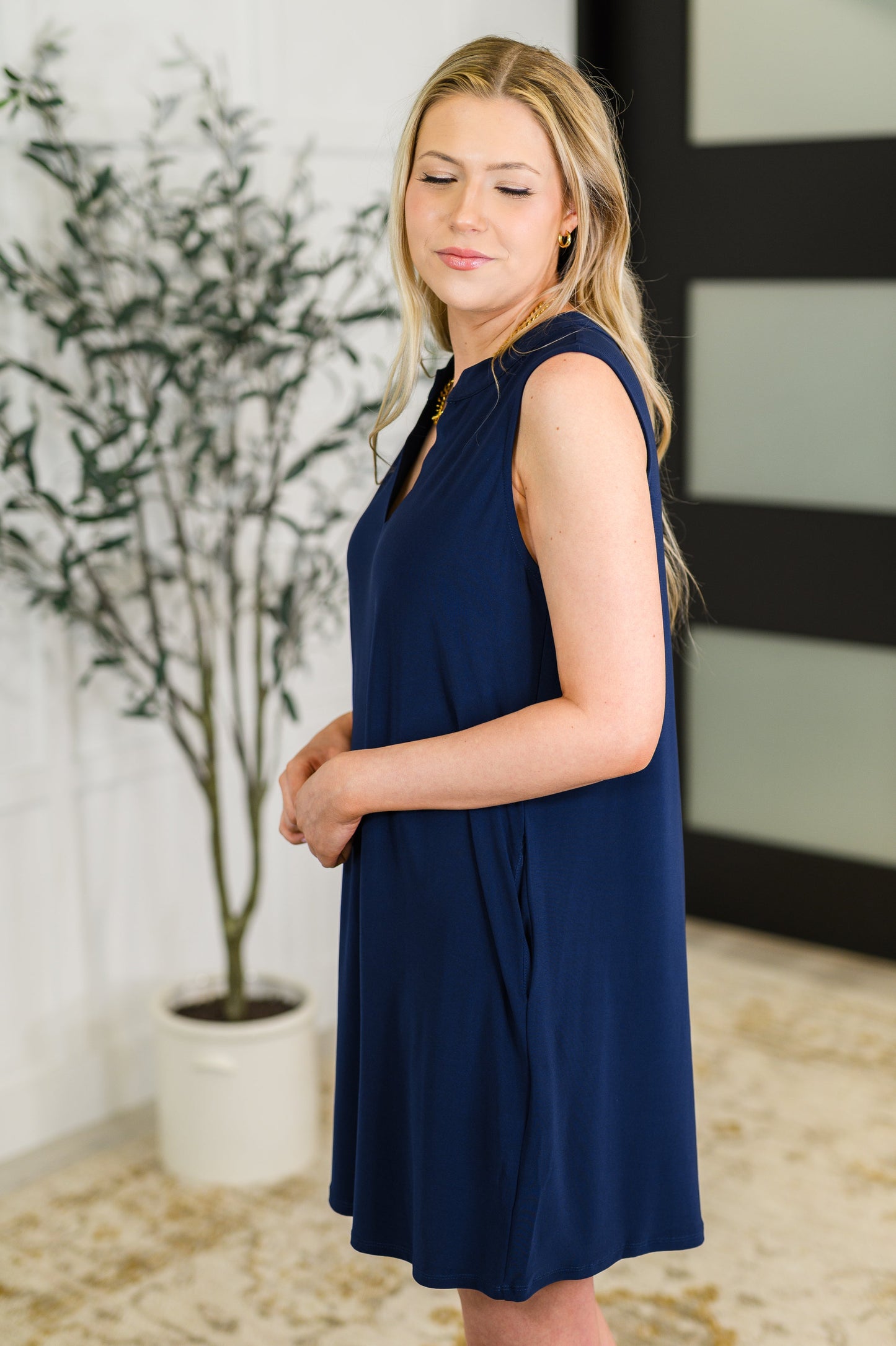 Lizzy Tank Dress in Navy-Womens-Modish Lily, Tecumseh Michigan