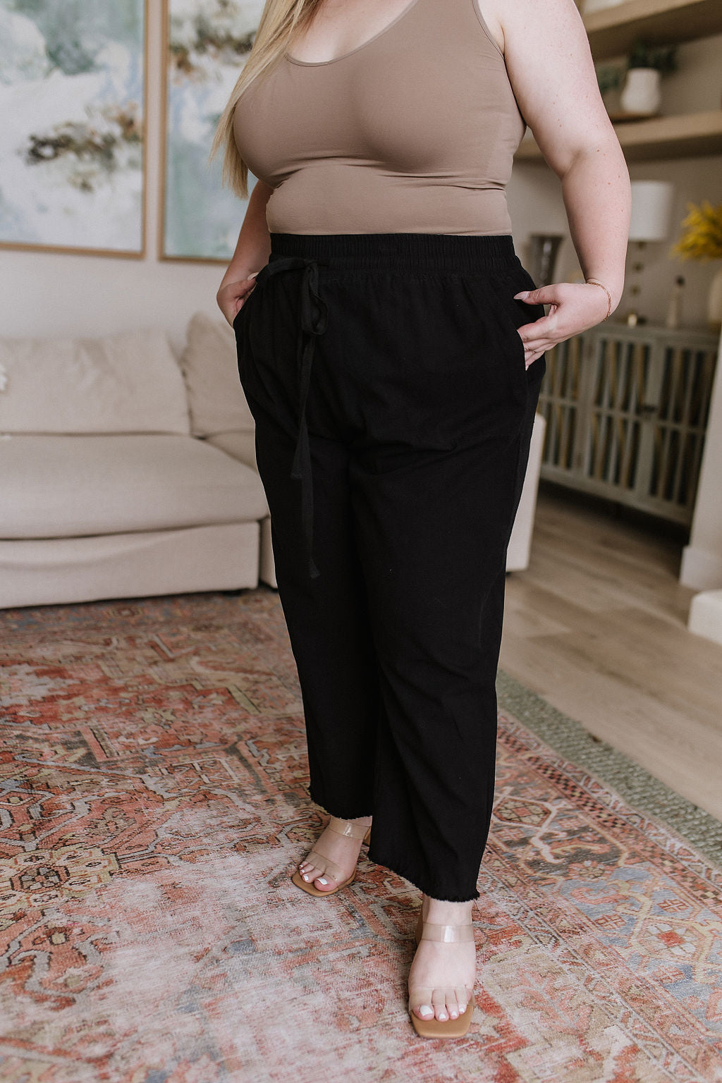 Love Me Dearly High Waisted Pants in Black-Bottoms-Modish Lily, Tecumseh Michigan