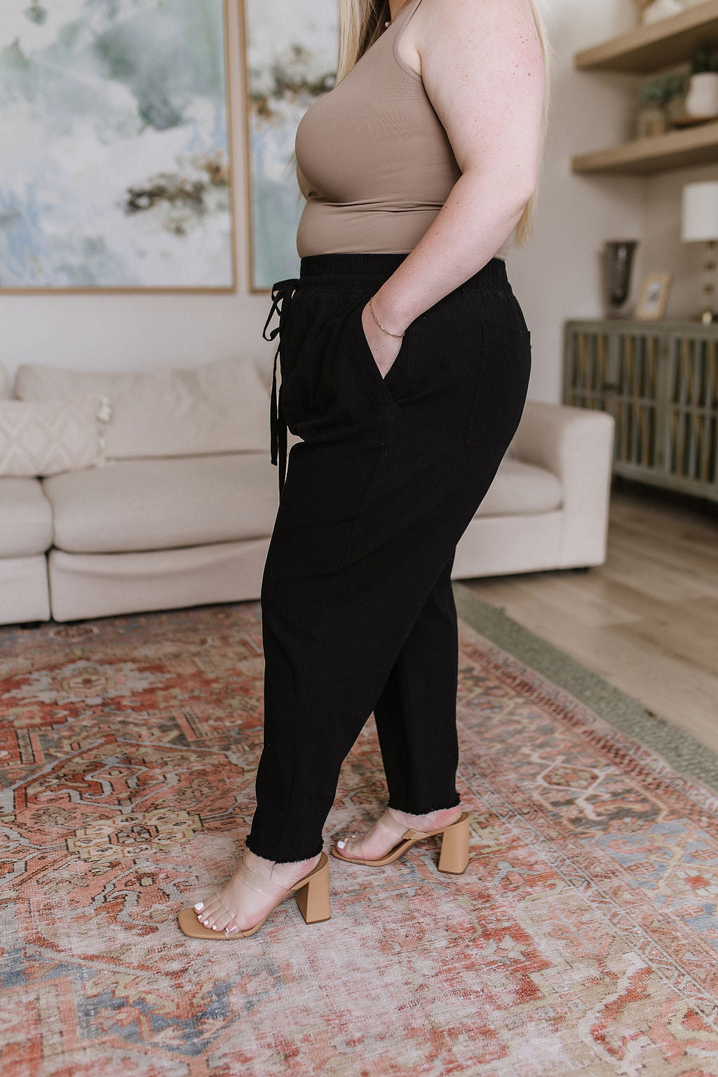 Love Me Dearly High Waisted Pants in Black-Bottoms-Modish Lily, Tecumseh Michigan