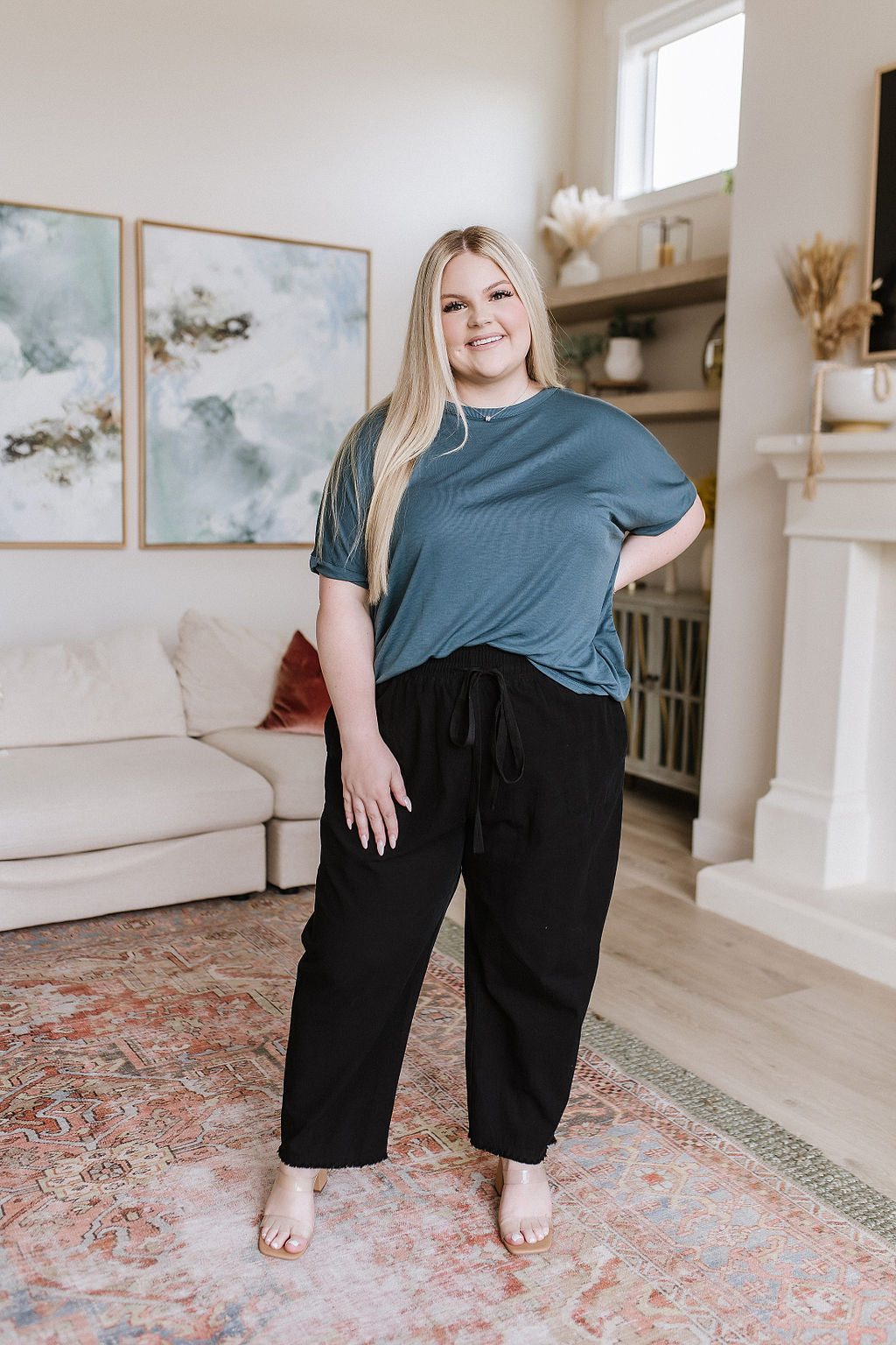 Love Me Dearly High Waisted Pants in Black-Bottoms-Modish Lily, Tecumseh Michigan
