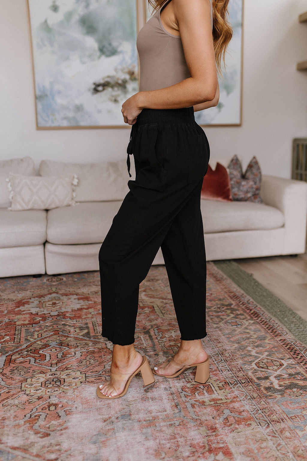 Love Me Dearly High Waisted Pants in Black-Bottoms-Modish Lily, Tecumseh Michigan