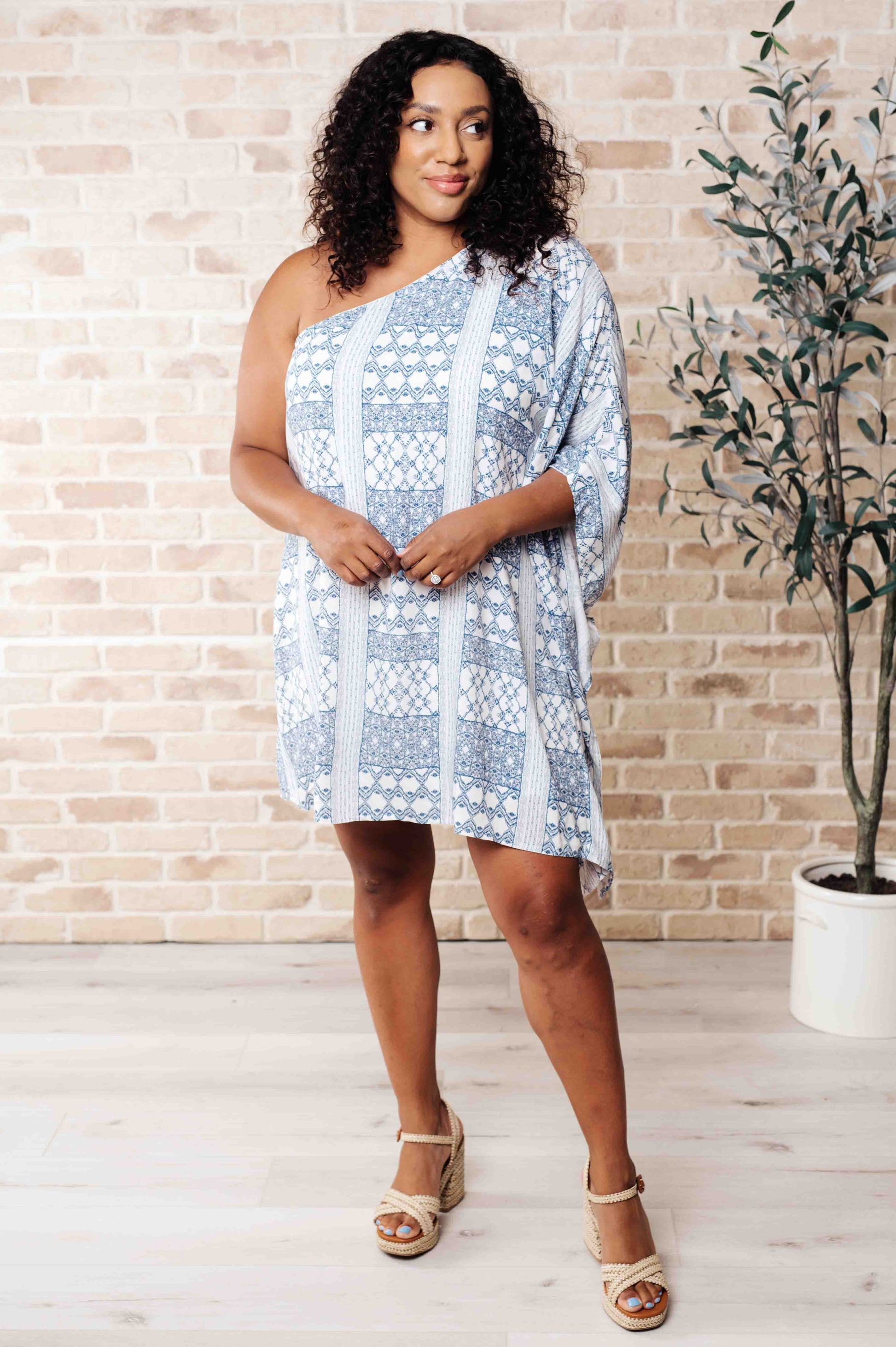 Marjorie One Shoulder Dress-Dresses-Modish Lily, Tecumseh Michigan