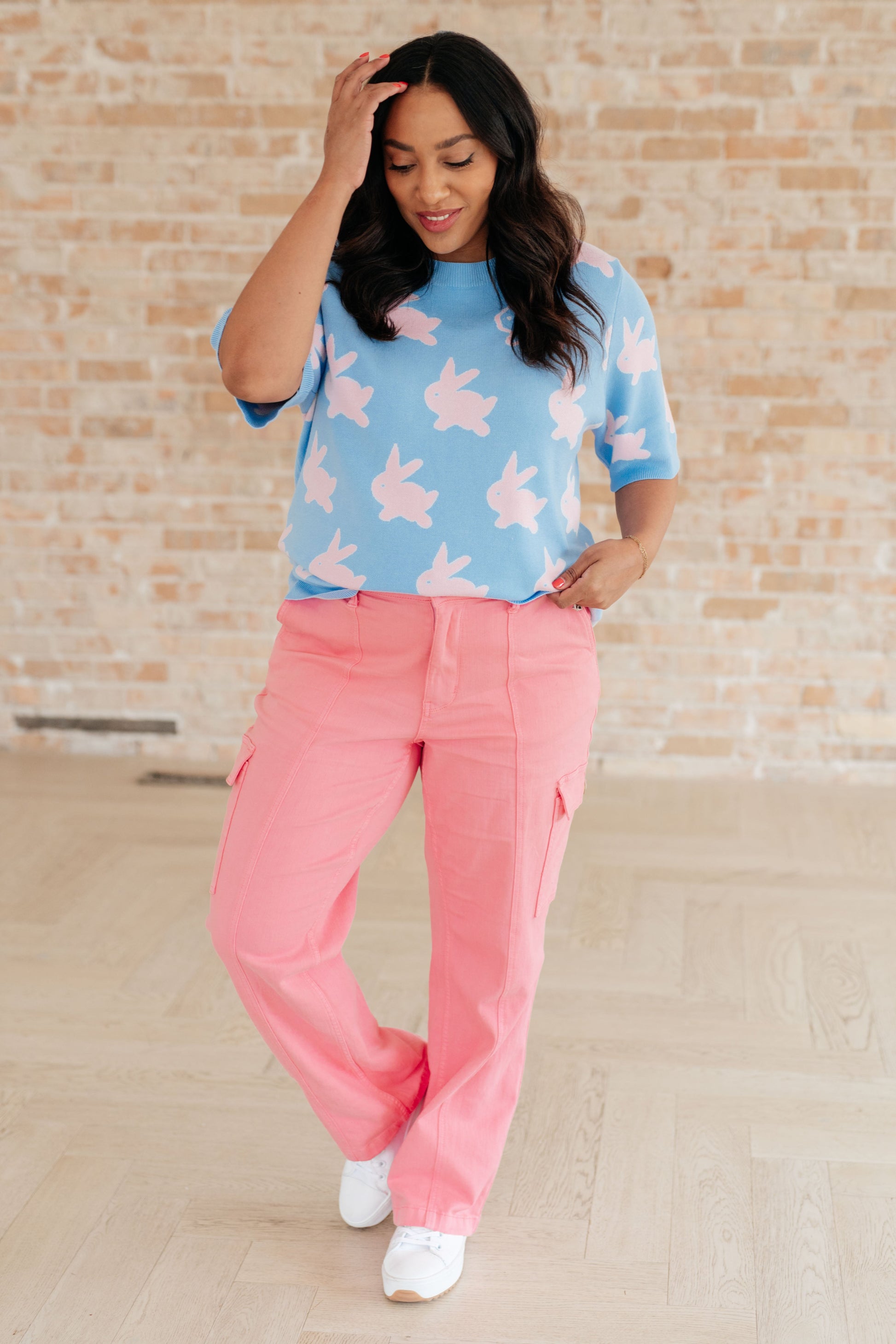 Miss Cottontail Half Sleeve Sweater-Tops-Modish Lily, Tecumseh Michigan