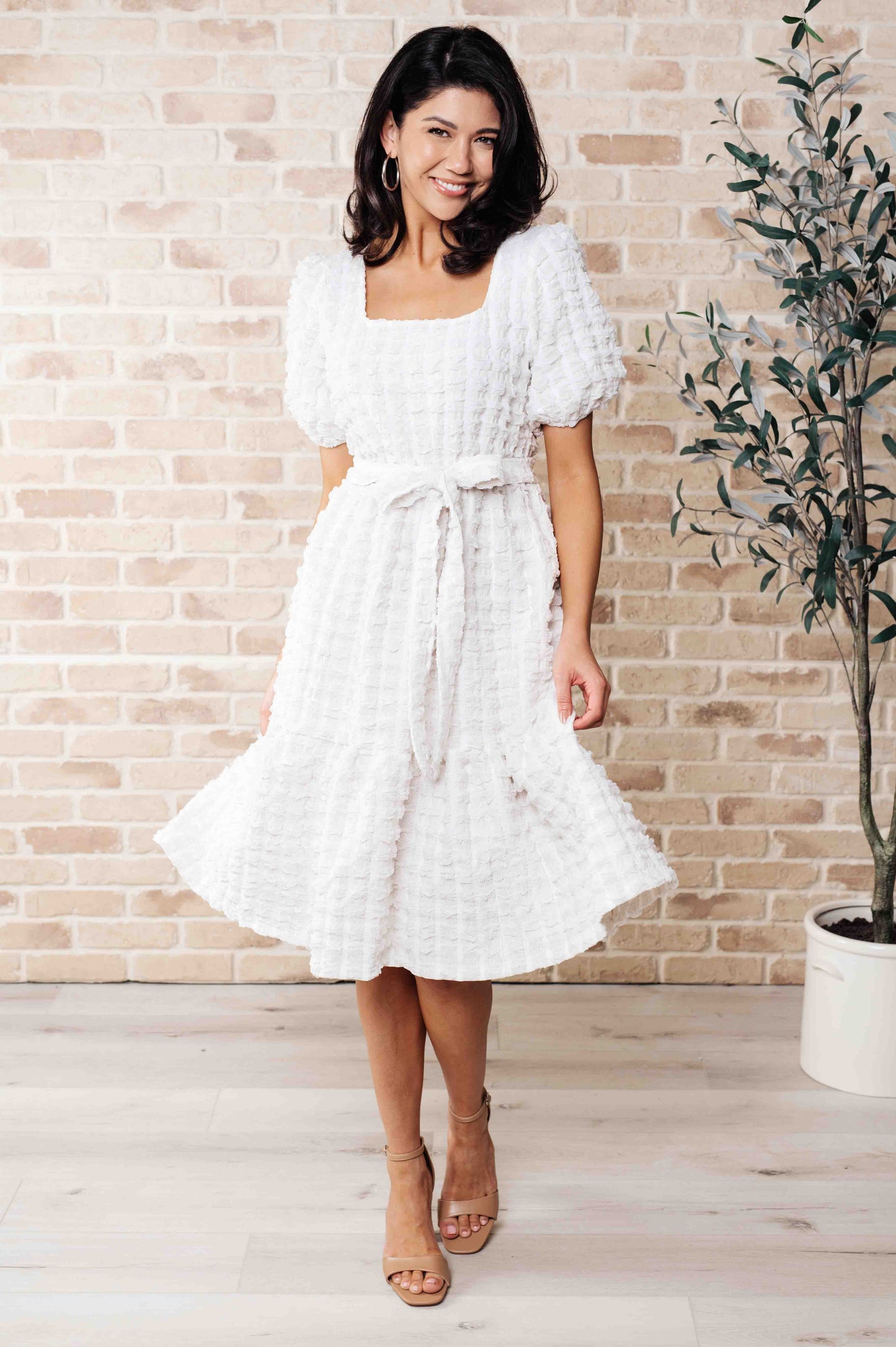On Cloud Nine Bubble Midi Dress-Dresses-Modish Lily, Tecumseh Michigan