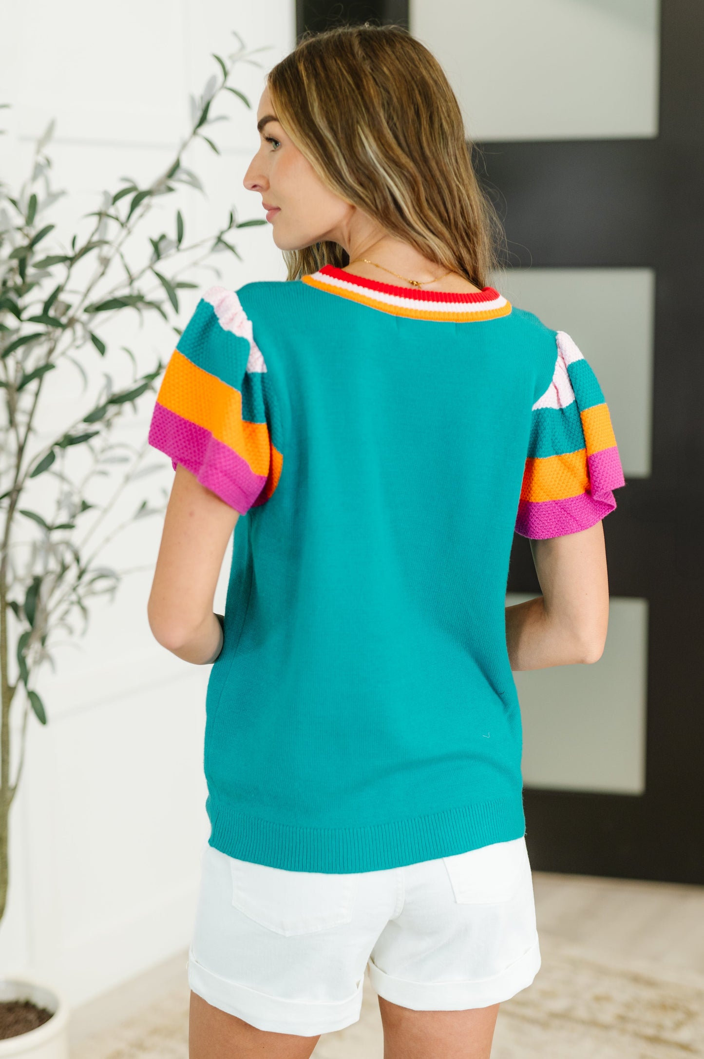 Perfect Playlist Color Block Sleeve Top-Womens-Modish Lily, Tecumseh Michigan