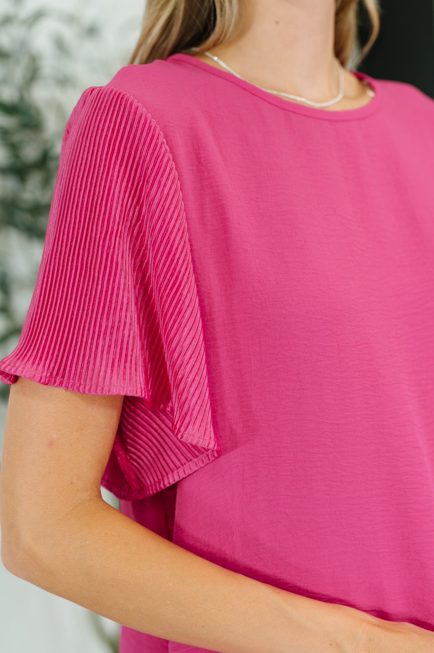 Pink and Perfect Ruffle Sleeve Top-Tops-Modish Lily, Tecumseh Michigan