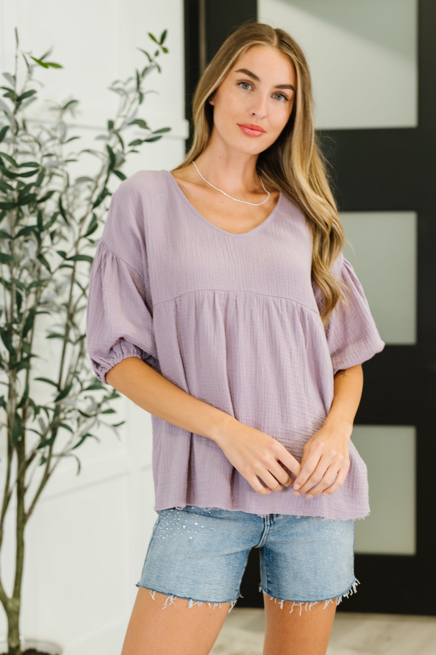 Pleasantly Perfect Bubble Sleeve Peasant Blouse-Blouses-Modish Lily, Tecumseh Michigan