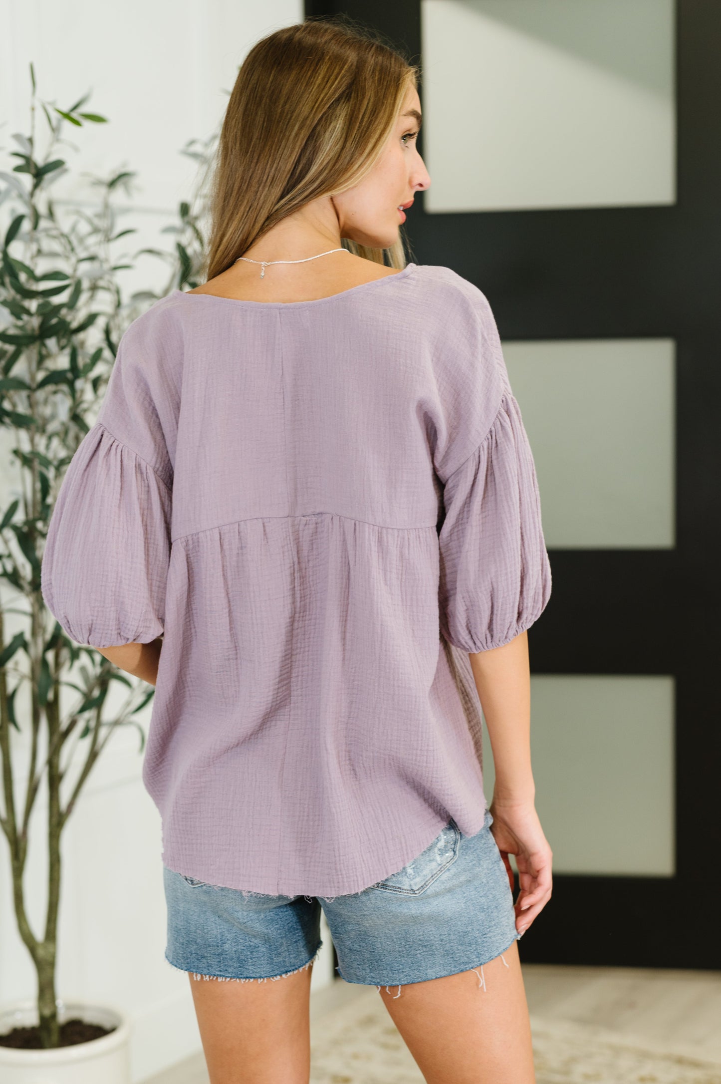 Pleasantly Perfect Bubble Sleeve Peasant Blouse-Blouses-Modish Lily, Tecumseh Michigan