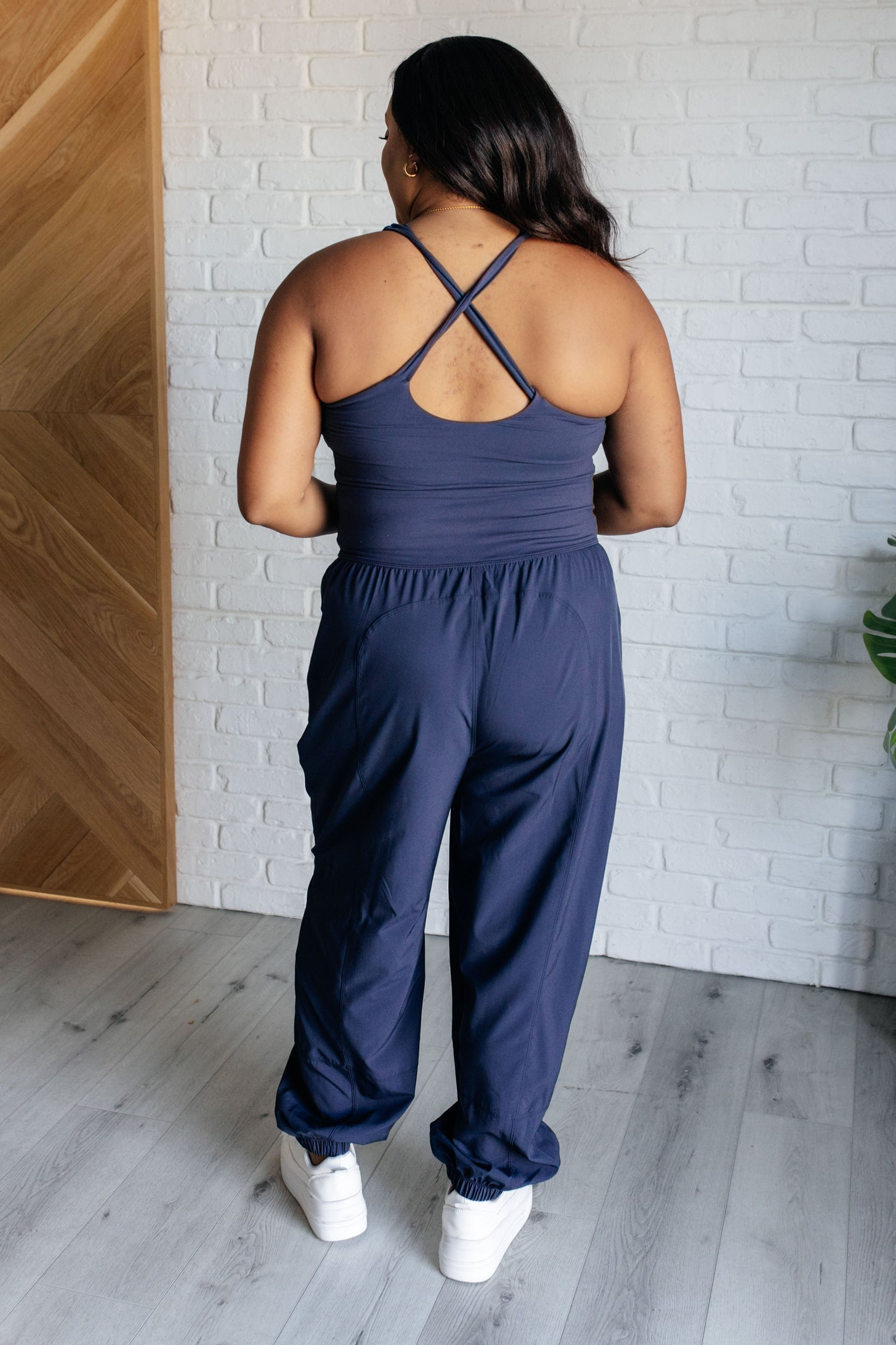 Raising Heart Rate Cut Out Jumpsuit in Navy-Athleisure-Modish Lily, Tecumseh Michigan