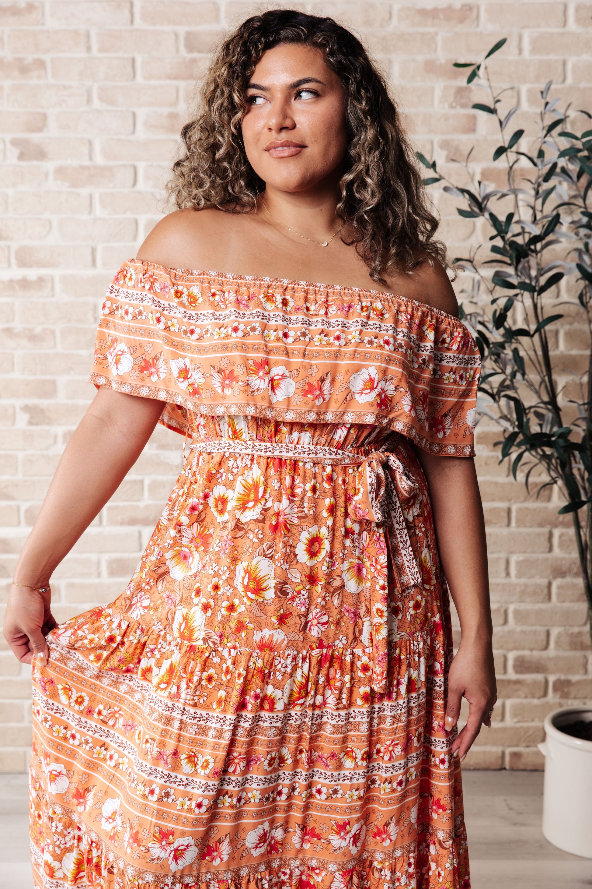 Say You Love Me Off Shoulder Dress-Dresses-Modish Lily, Tecumseh Michigan