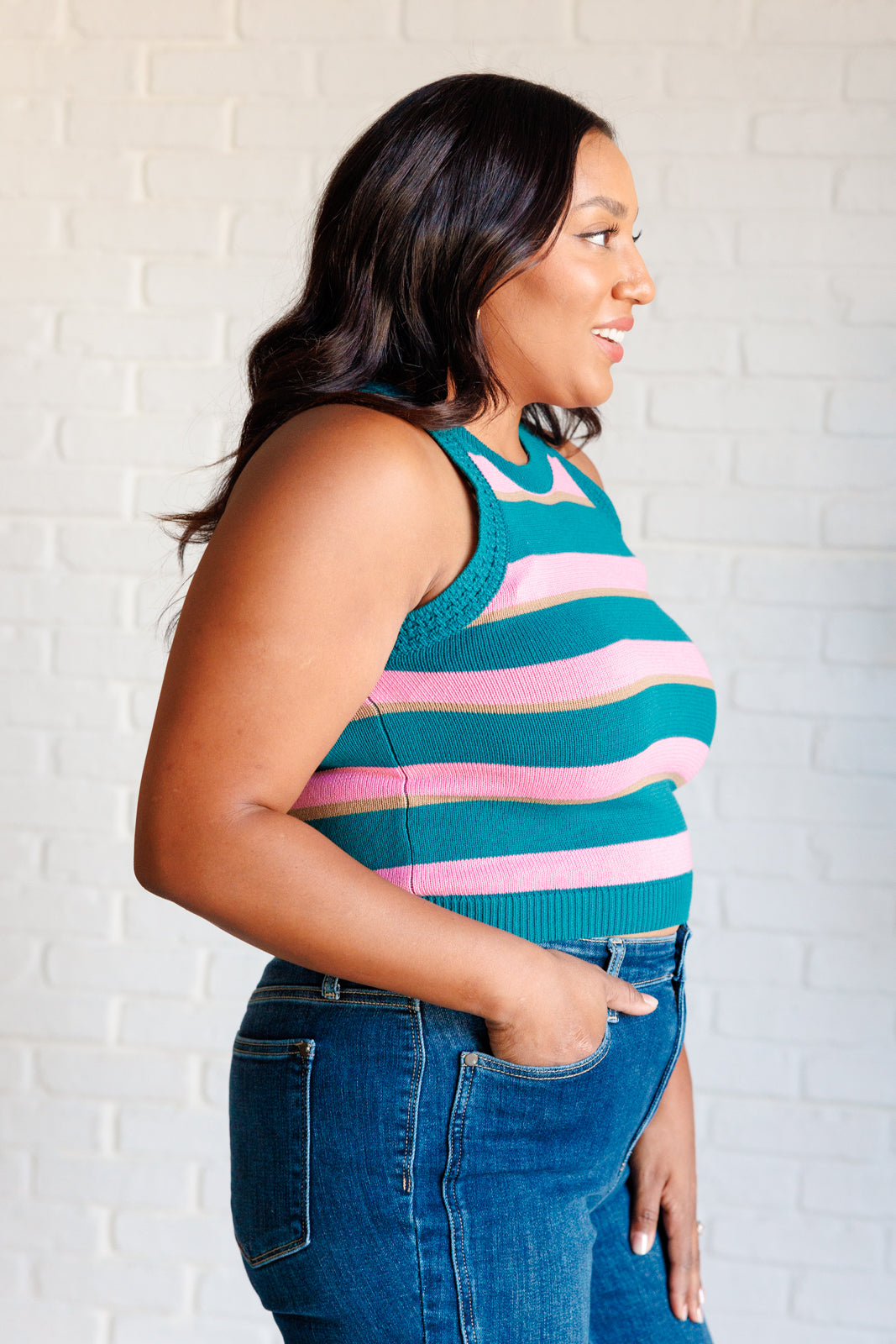 Scholarly Pursuits Knit Striped Tank-Tops-Modish Lily, Tecumseh Michigan