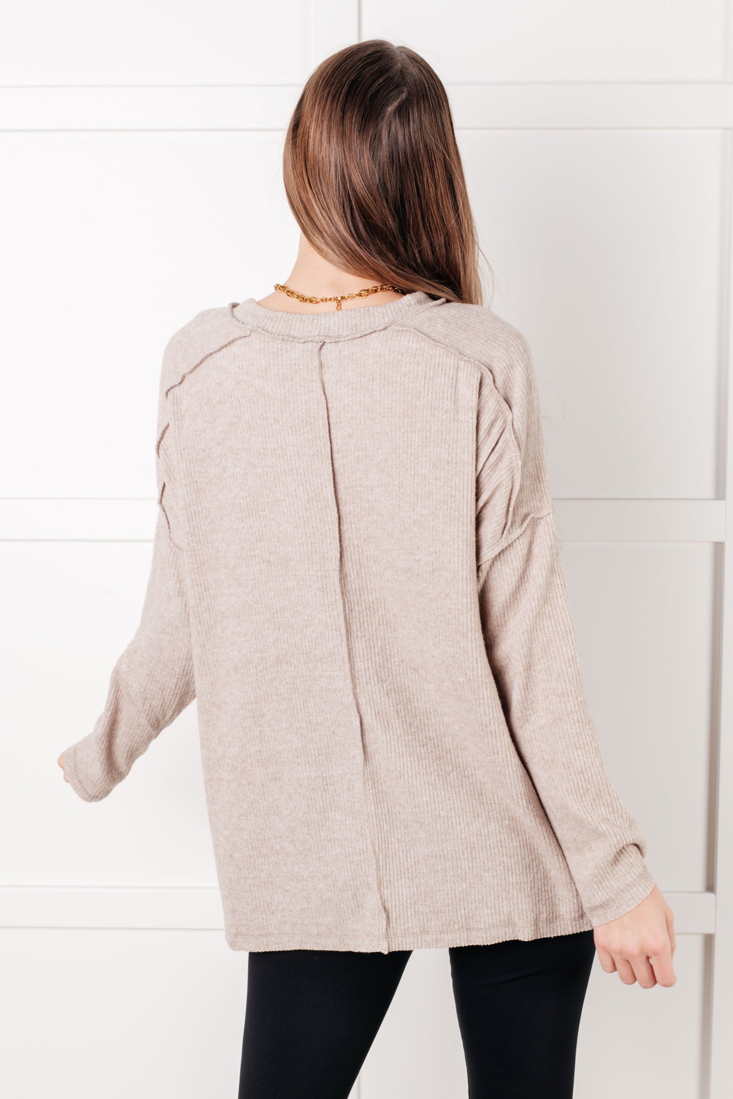 Simply Basic Ribbed Hacci Sweater in H Mocha-Tops-Modish Lily, Tecumseh Michigan