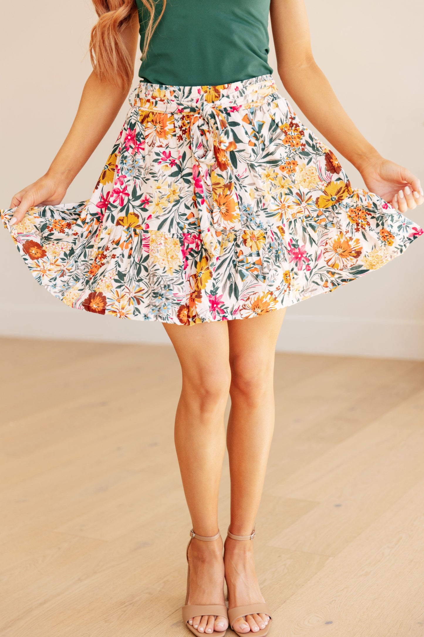 Spring Fields Floral Skirt-Womens-Modish Lily, Tecumseh Michigan