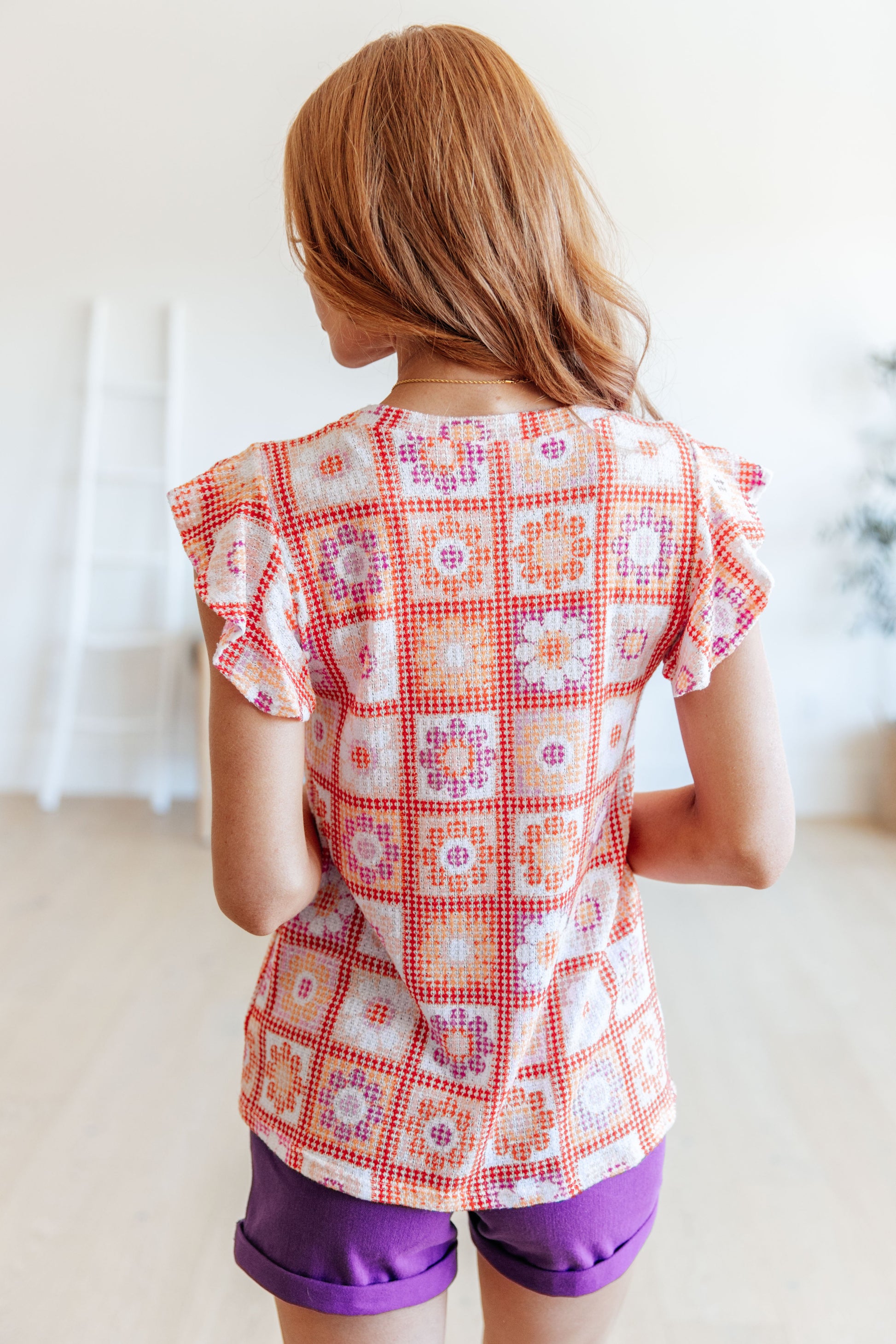 Supermarket Flowers Flutter Sleeve Top-Womens-Modish Lily, Tecumseh Michigan