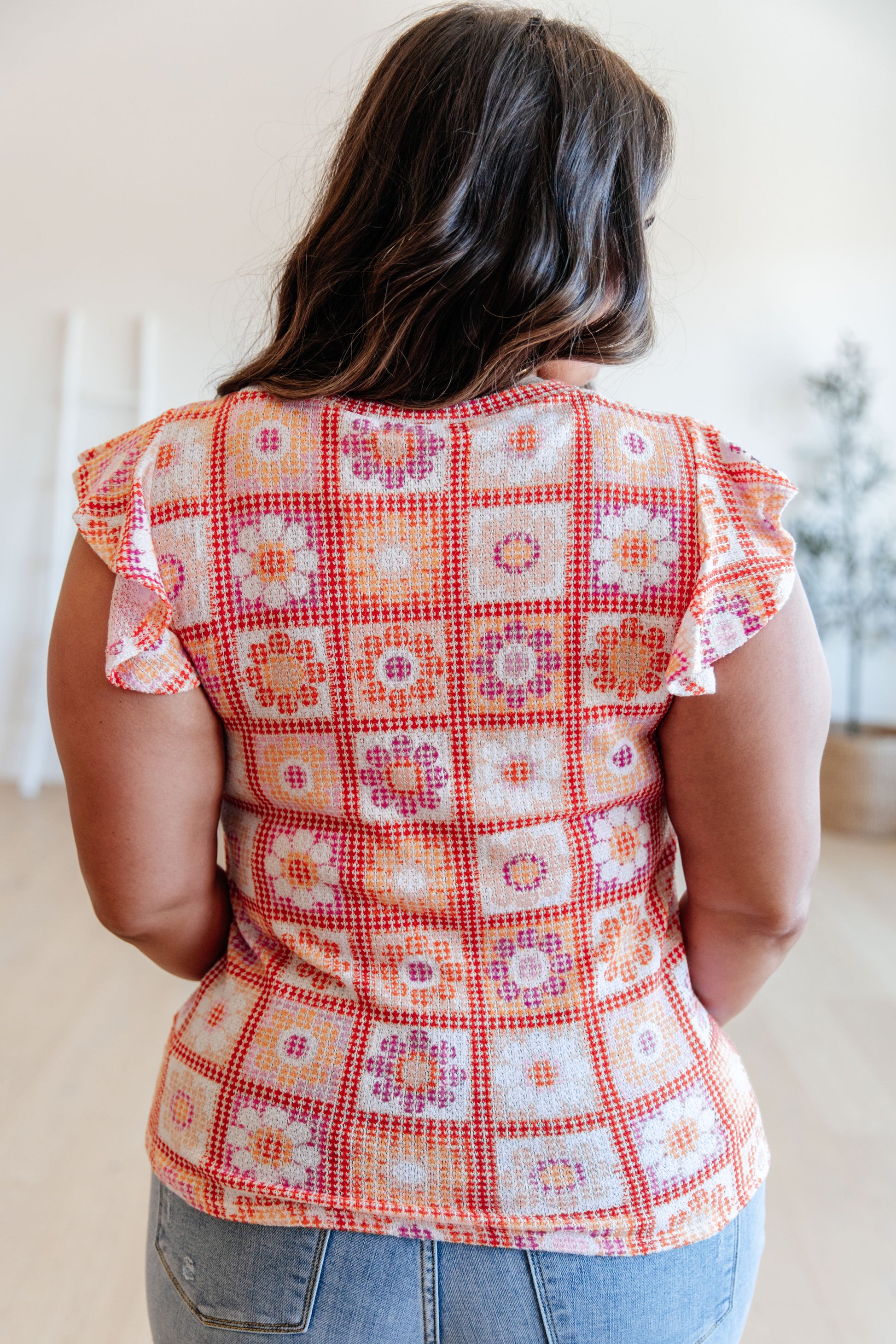 Supermarket Flowers Flutter Sleeve Top-Womens-Modish Lily, Tecumseh Michigan