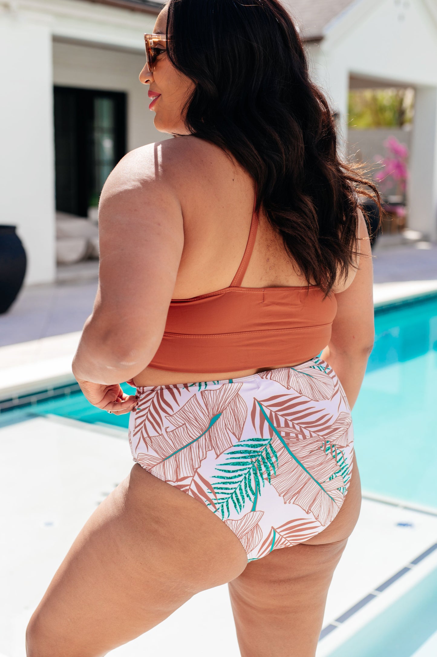 Tahiti Tropical Print Swim Bottoms-Swimwear-Modish Lily, Tecumseh Michigan
