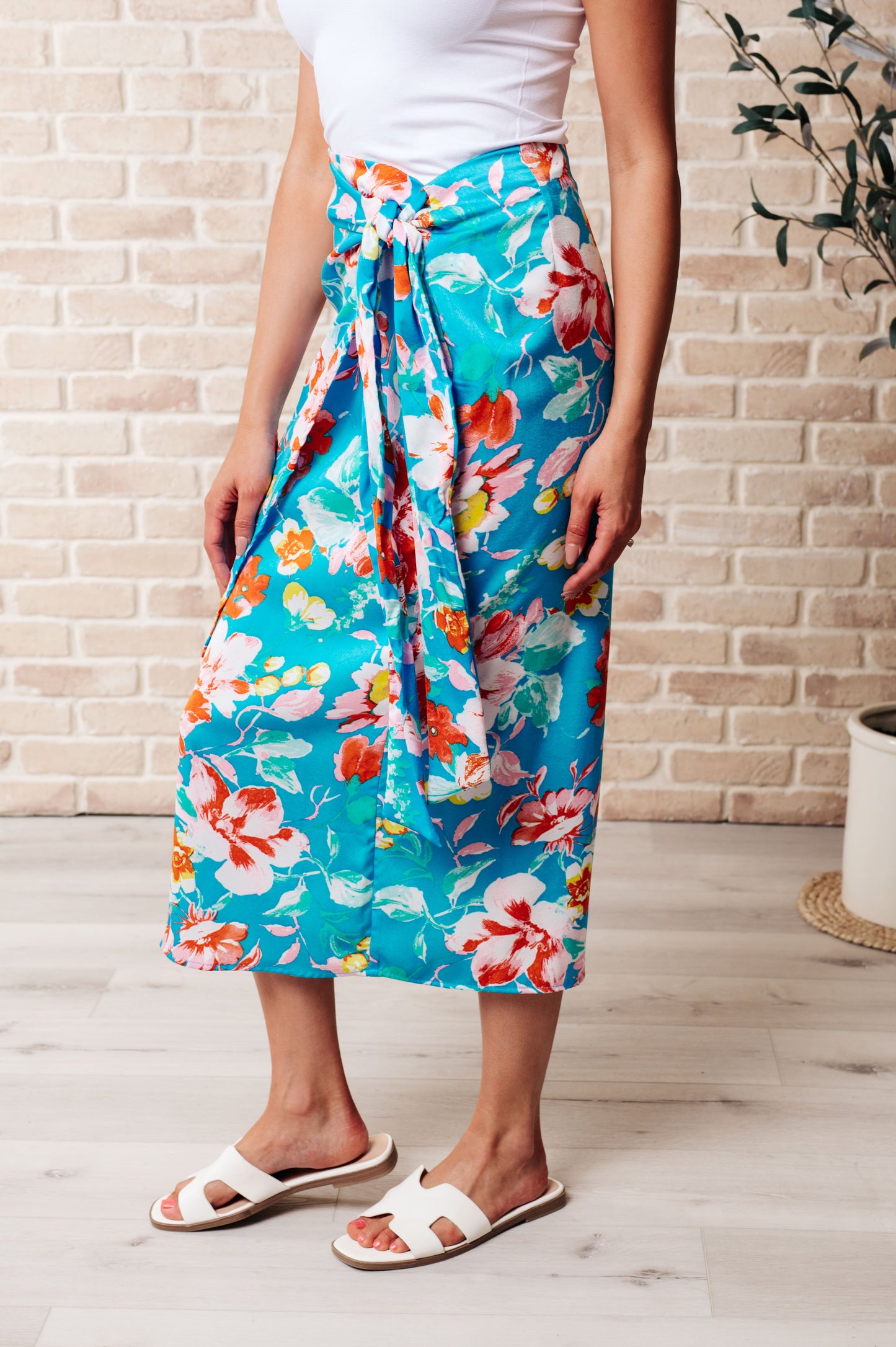 Take Me Outside Wrap Around Skirt in Blue-Skirts-Modish Lily, Tecumseh Michigan