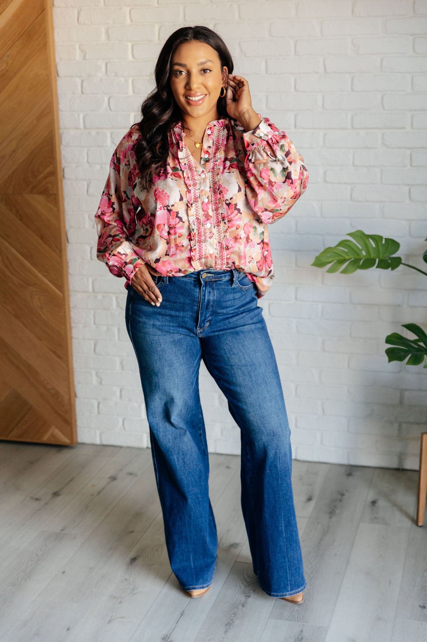 Understandably So Floral Blouse-Blouses-Modish Lily, Tecumseh Michigan