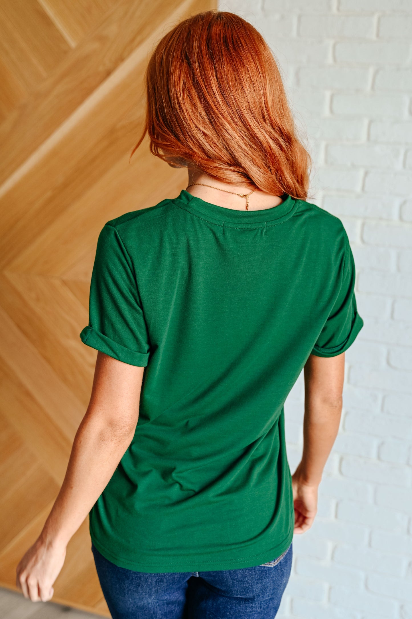 Uptown Crew T-Shirt in Green-Womens-Modish Lily, Tecumseh Michigan