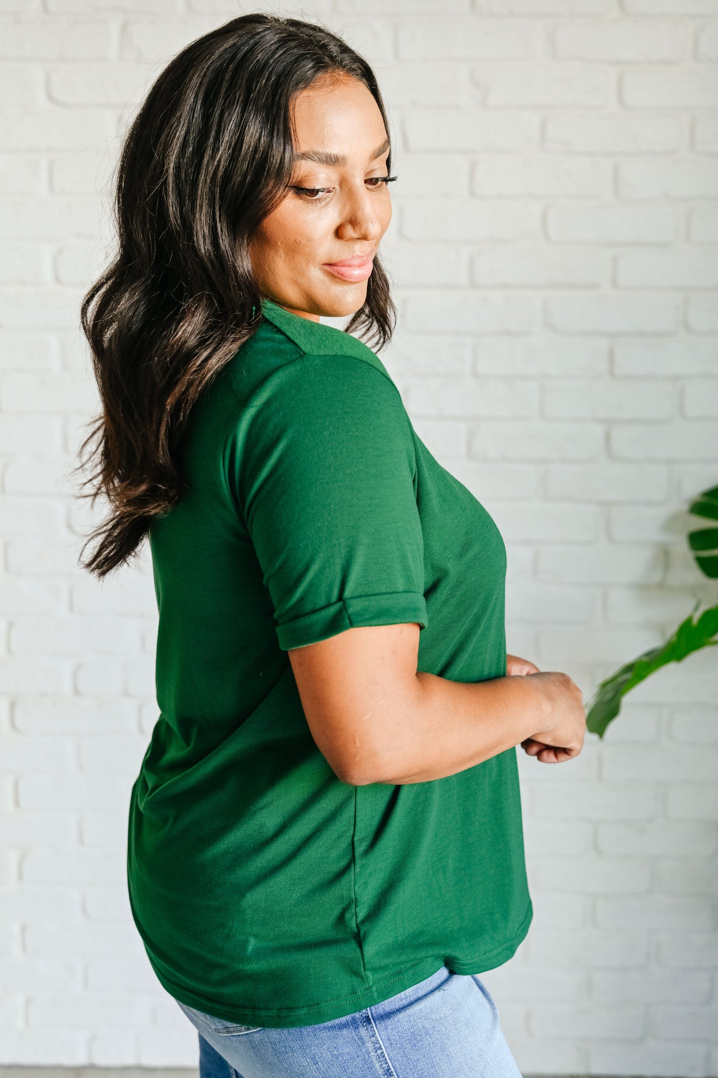 Uptown Crew T-Shirt in Green-Womens-Modish Lily, Tecumseh Michigan