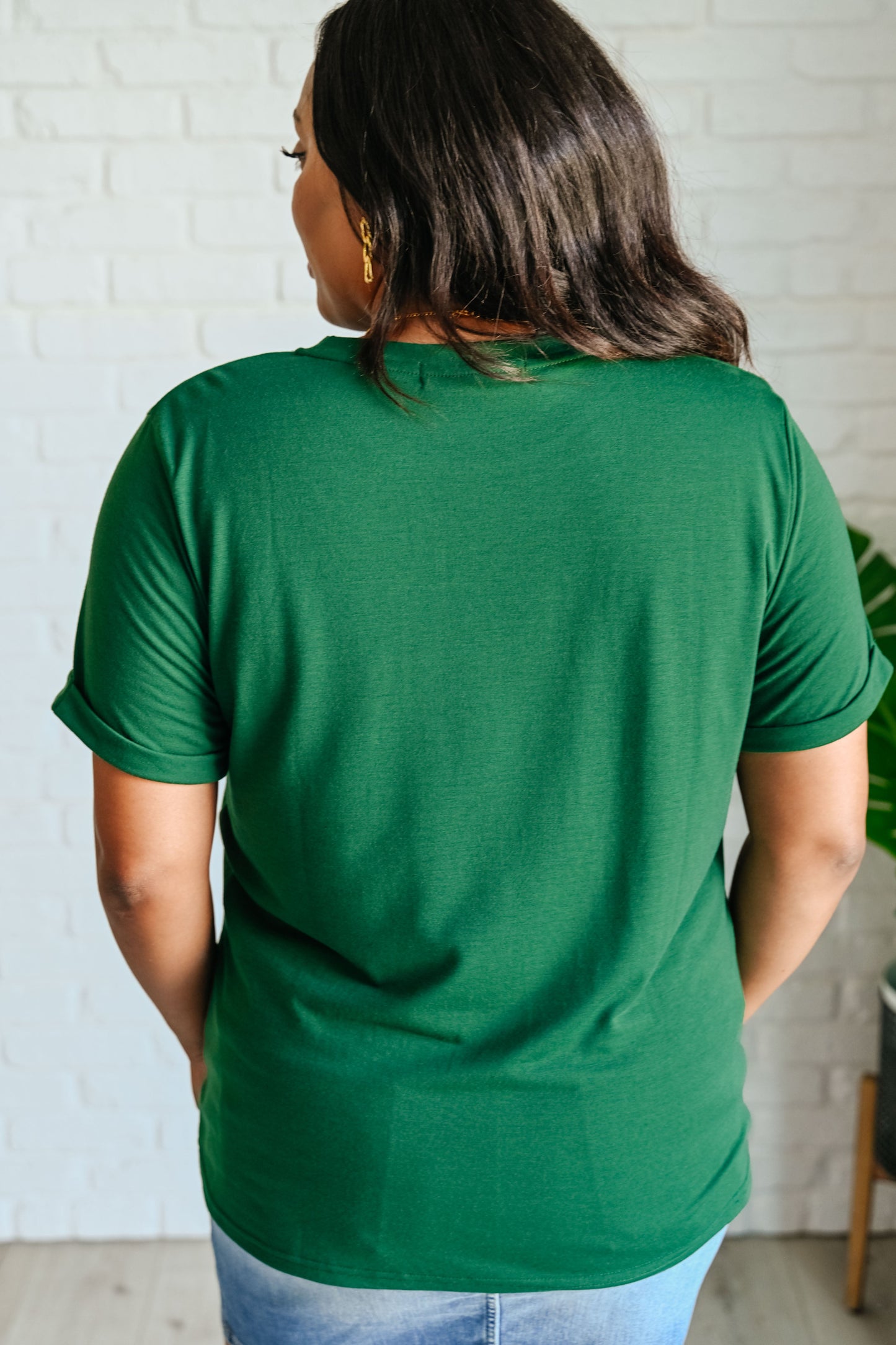 Uptown Crew T-Shirt in Green-Womens-Modish Lily, Tecumseh Michigan