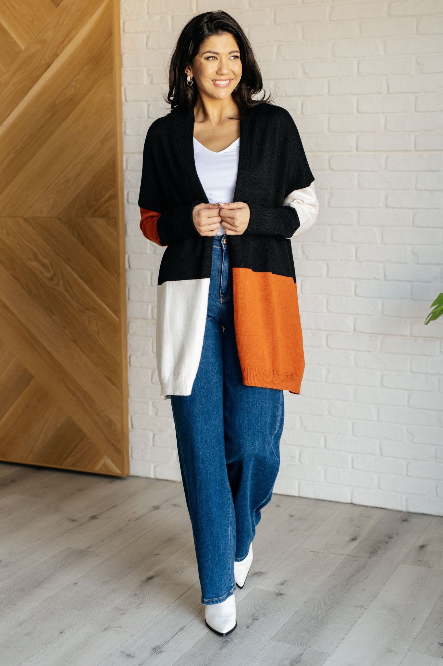 Writer's Block Color Block Open Front Cardigan-Layers-Modish Lily, Tecumseh Michigan