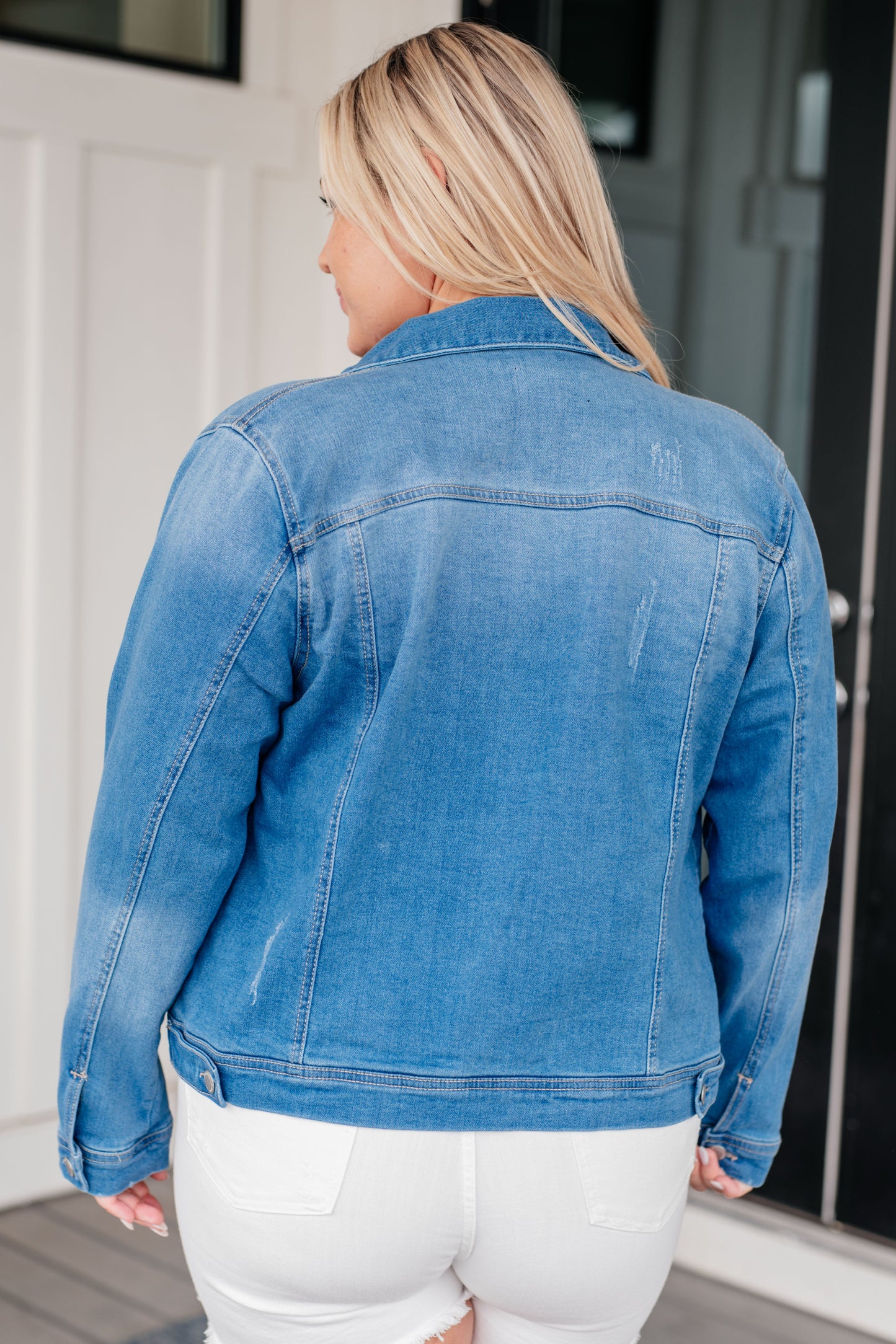 Every Occasion Denim Button Up Jacket-Denim-Modish Lily, Tecumseh Michigan