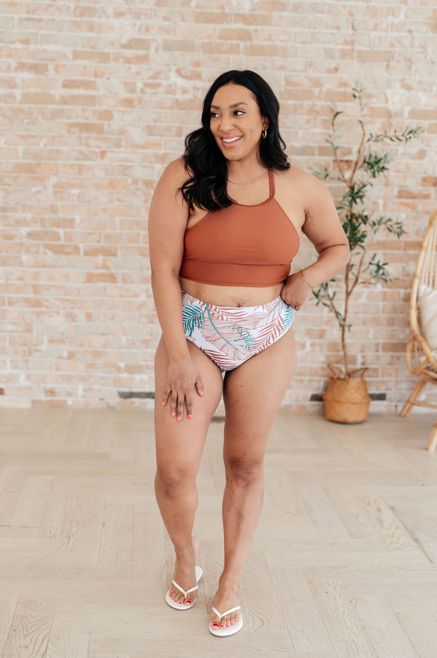 Tahiti Tropical Print Swim Bottoms-Swimwear-Modish Lily, Tecumseh Michigan
