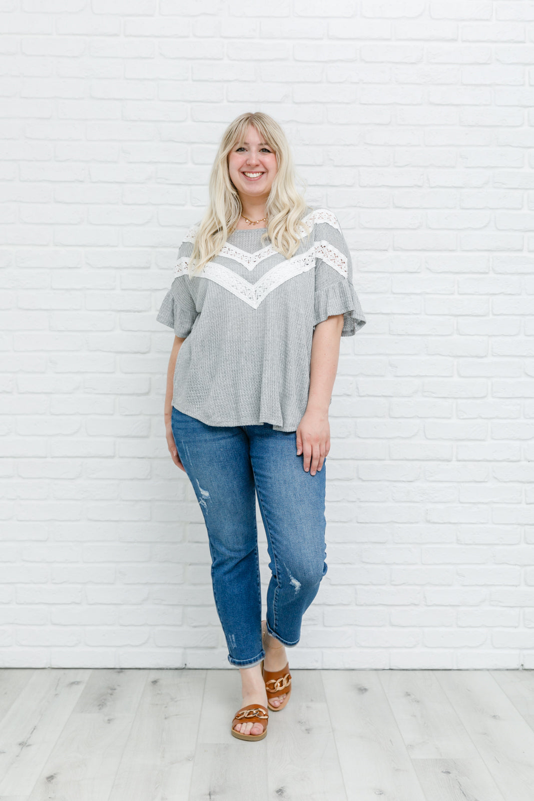Break Away Top In Gray-Womens-Modish Lily, Tecumseh Michigan