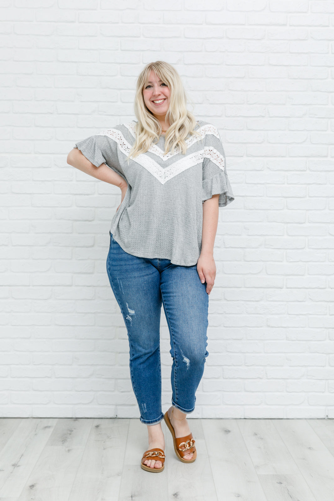 Break Away Top In Gray-Womens-Modish Lily, Tecumseh Michigan