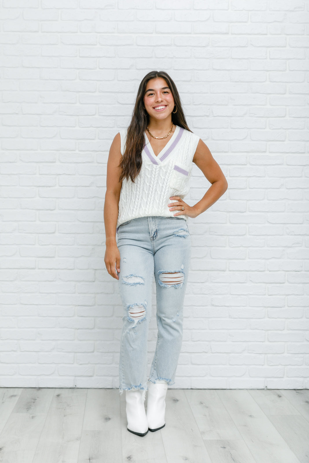 Power Girl Sweater Vest-Womens-Modish Lily, Tecumseh Michigan