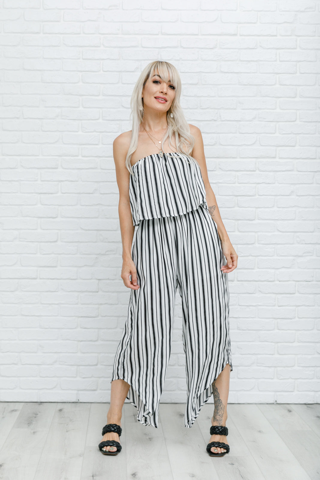 Modern Stripes Sleeveless Jumpsuit-Womens-Modish Lily, Tecumseh Michigan