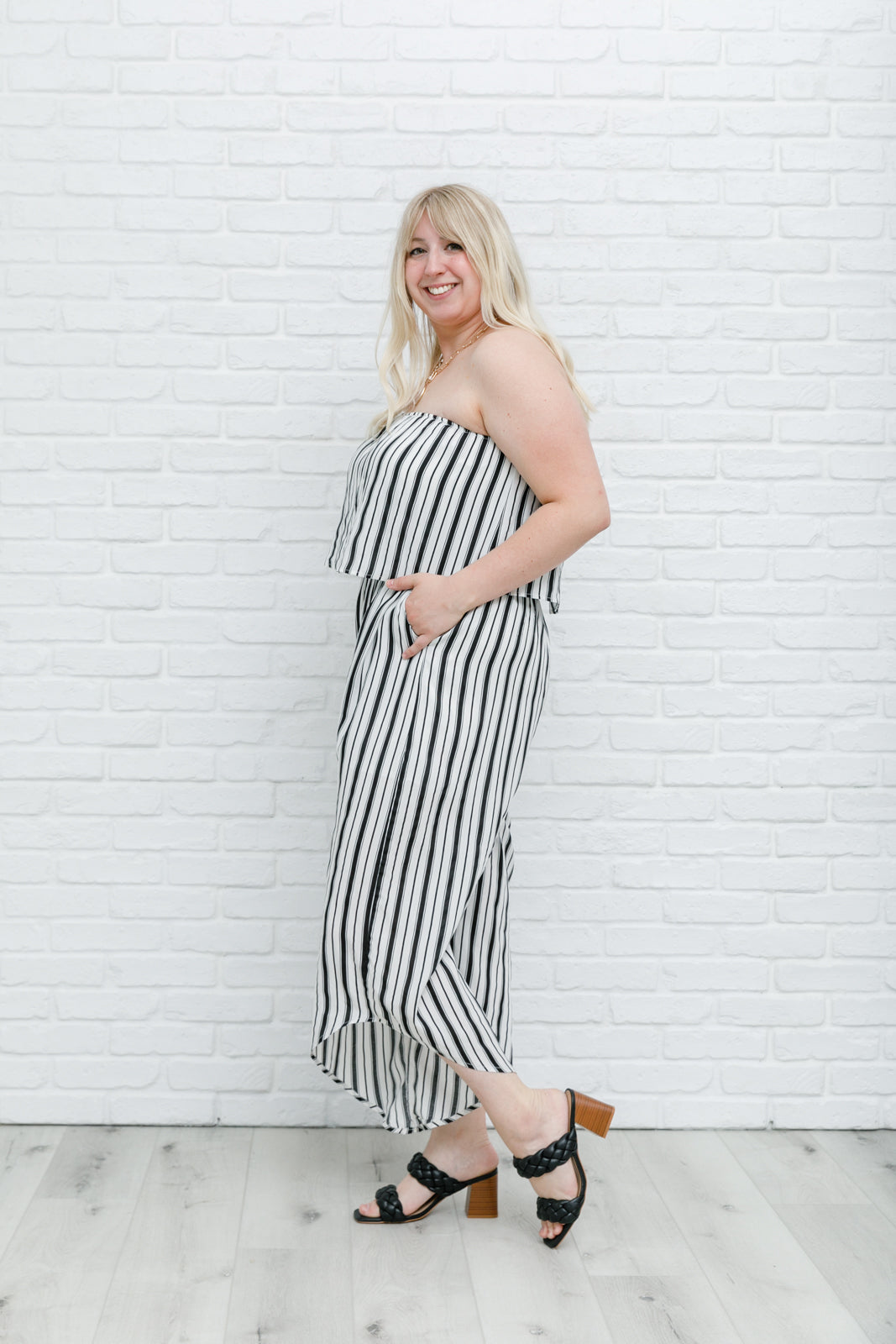 Modern Stripes Sleeveless Jumpsuit-Womens-Modish Lily, Tecumseh Michigan