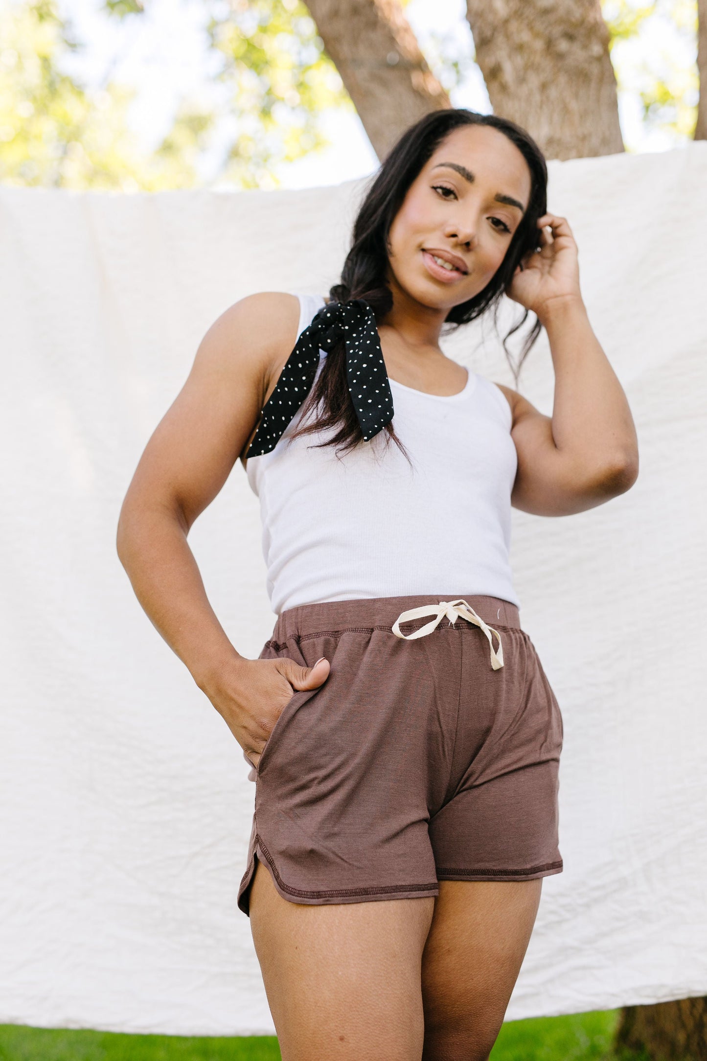 24/7 Shorts In Mocha-Womens-Modish Lily, Tecumseh Michigan