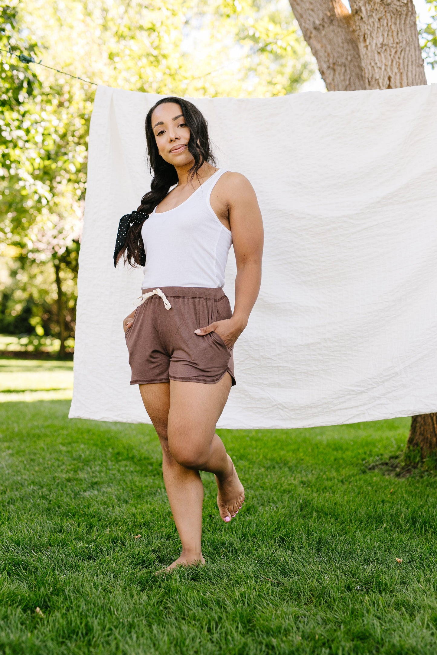 24/7 Shorts In Mocha-Womens-Modish Lily, Tecumseh Michigan