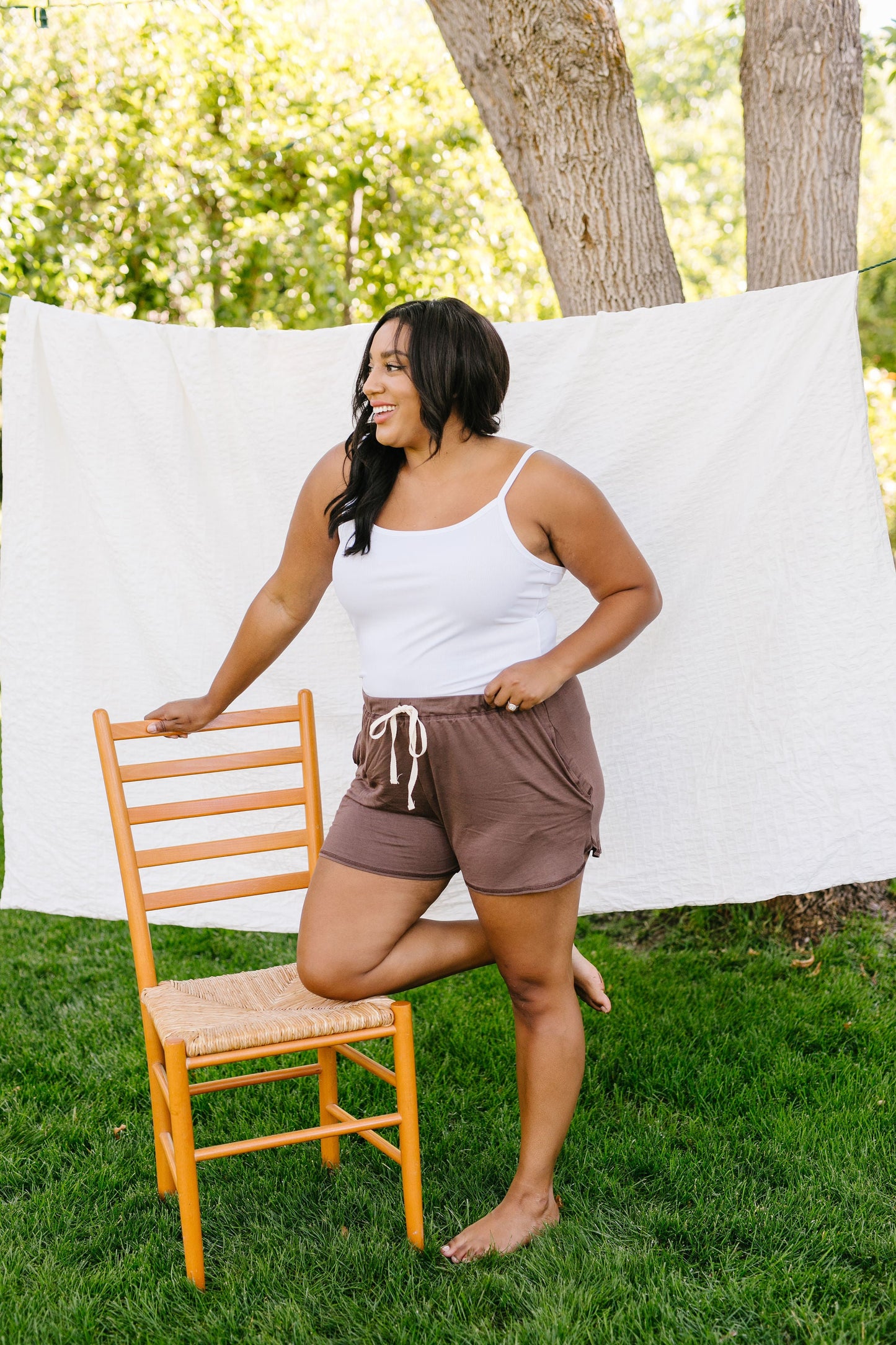 24/7 Shorts In Mocha-Womens-Modish Lily, Tecumseh Michigan