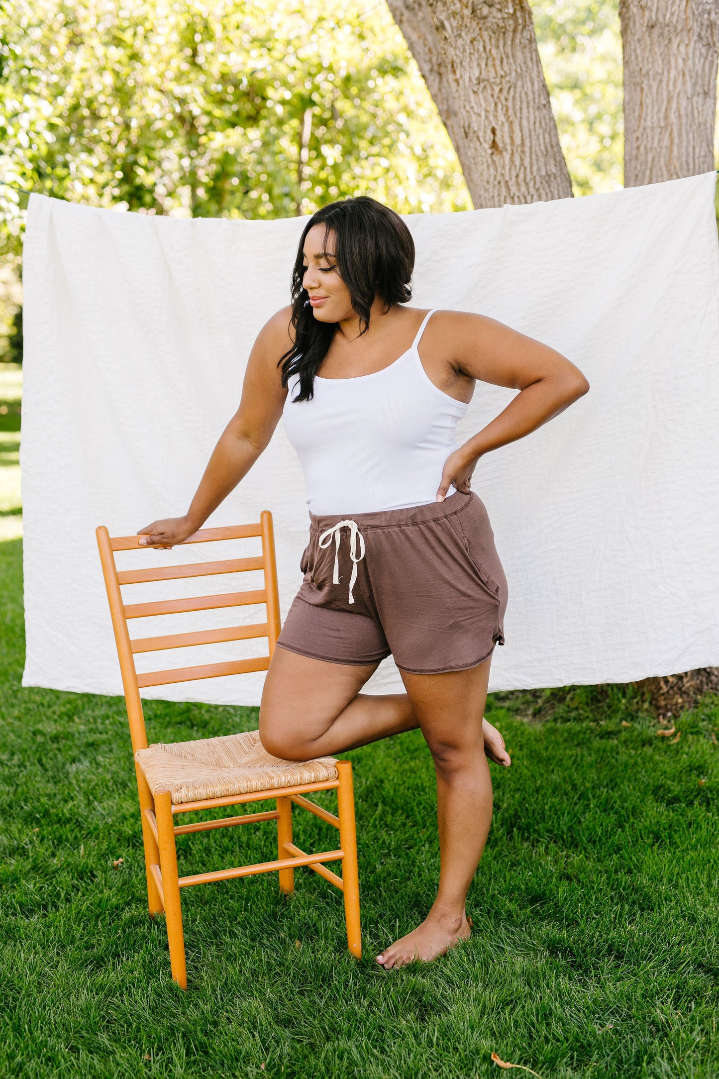 24/7 Shorts In Mocha-Womens-Modish Lily, Tecumseh Michigan