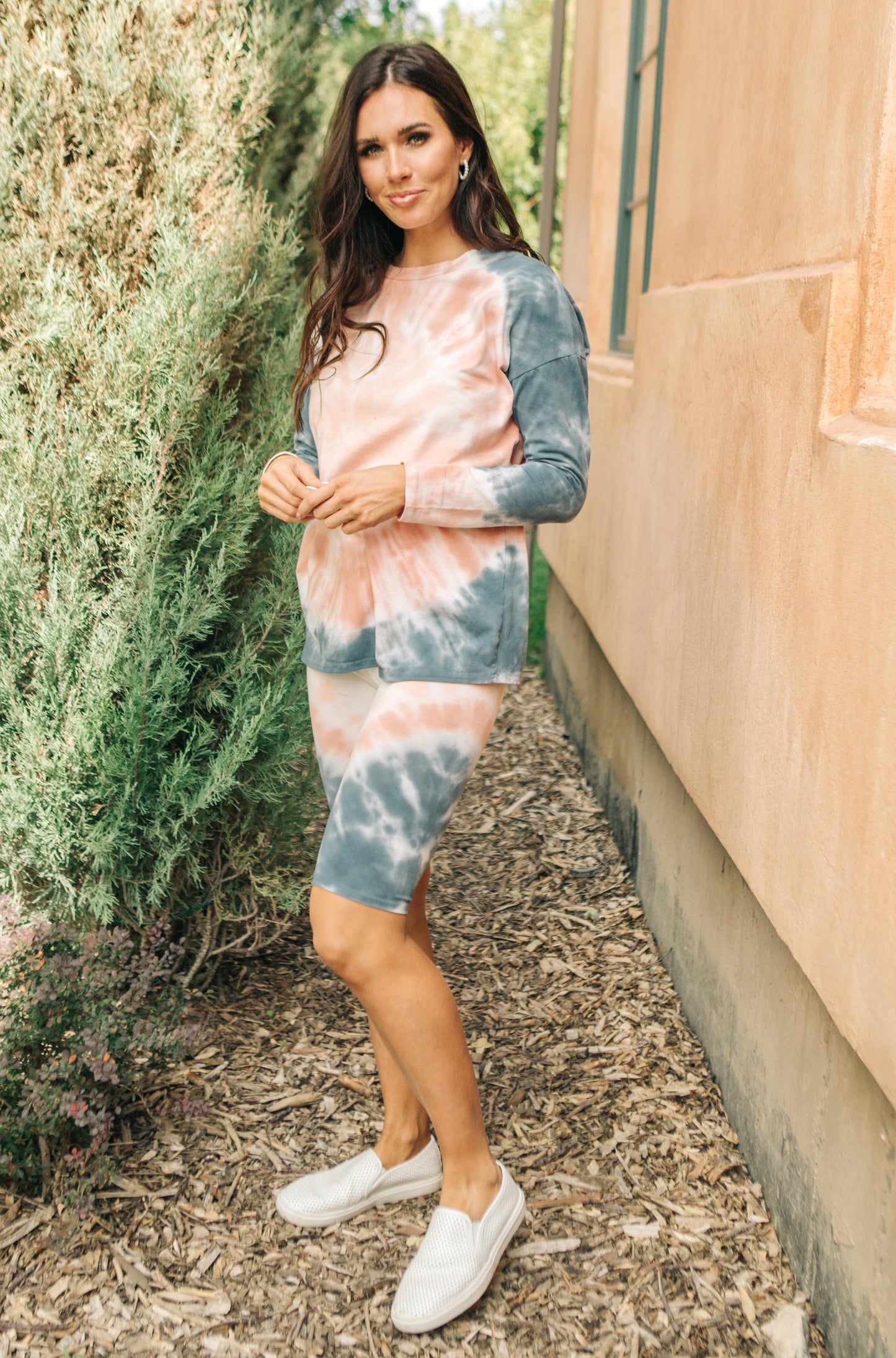 Tickle Me Tie Dye Top in Peach-Womens-Modish Lily, Tecumseh Michigan