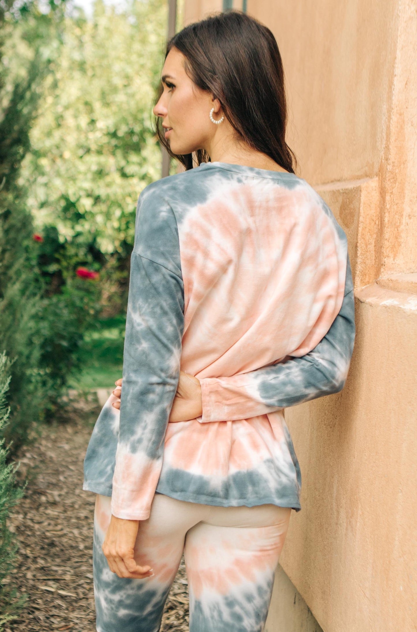 Tickle Me Tie Dye Top in Peach-Womens-Modish Lily, Tecumseh Michigan