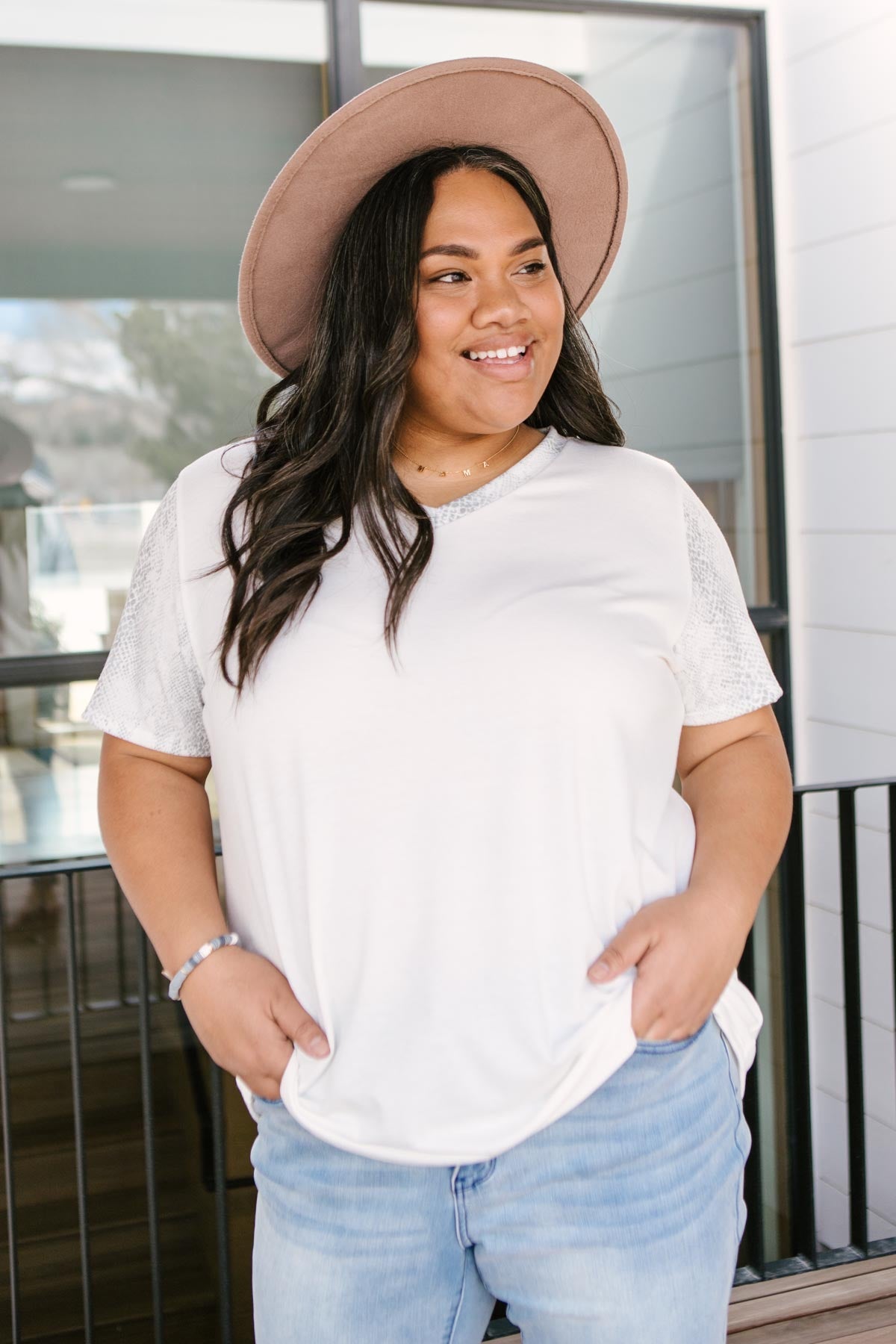 A Touch Of Snakeskin Top-Womens-Modish Lily, Tecumseh Michigan
