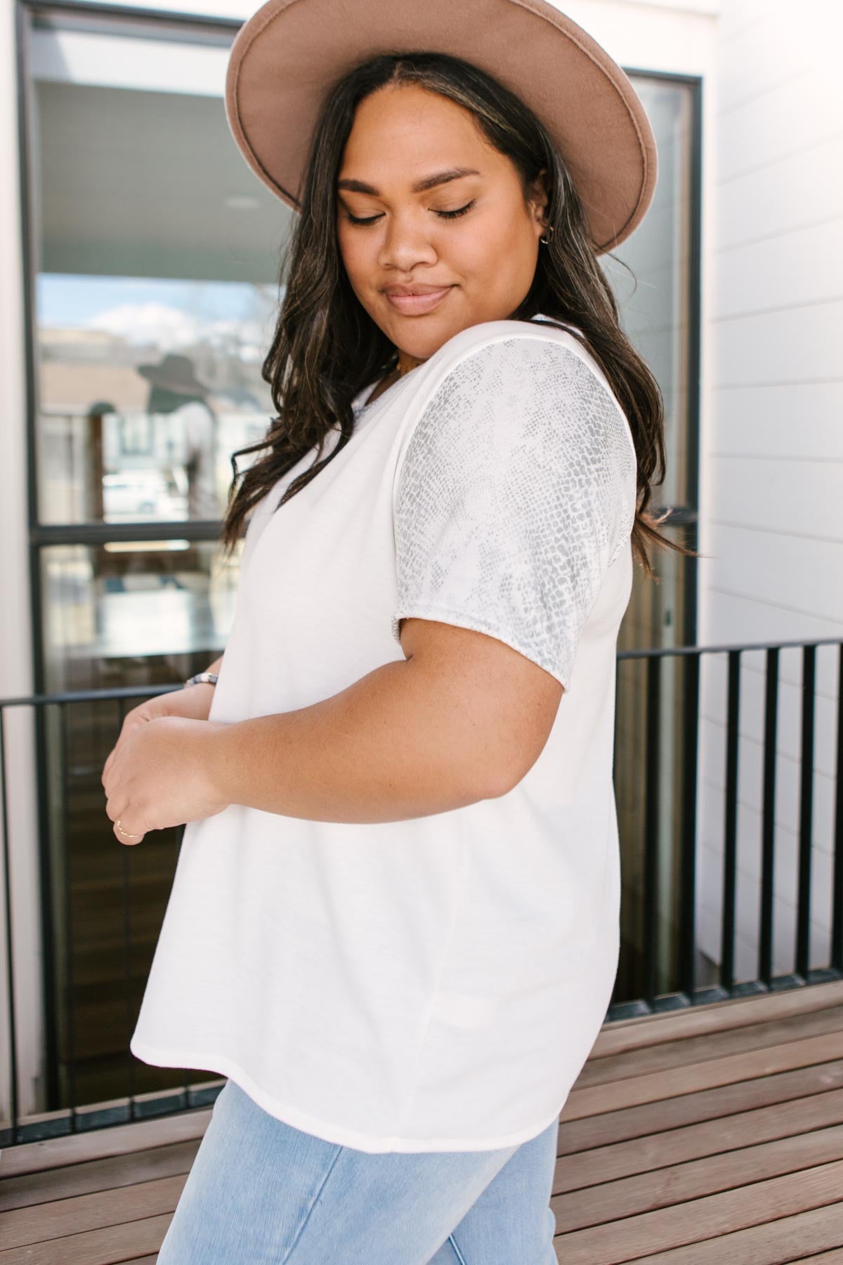 A Touch Of Snakeskin Top-Womens-Modish Lily, Tecumseh Michigan