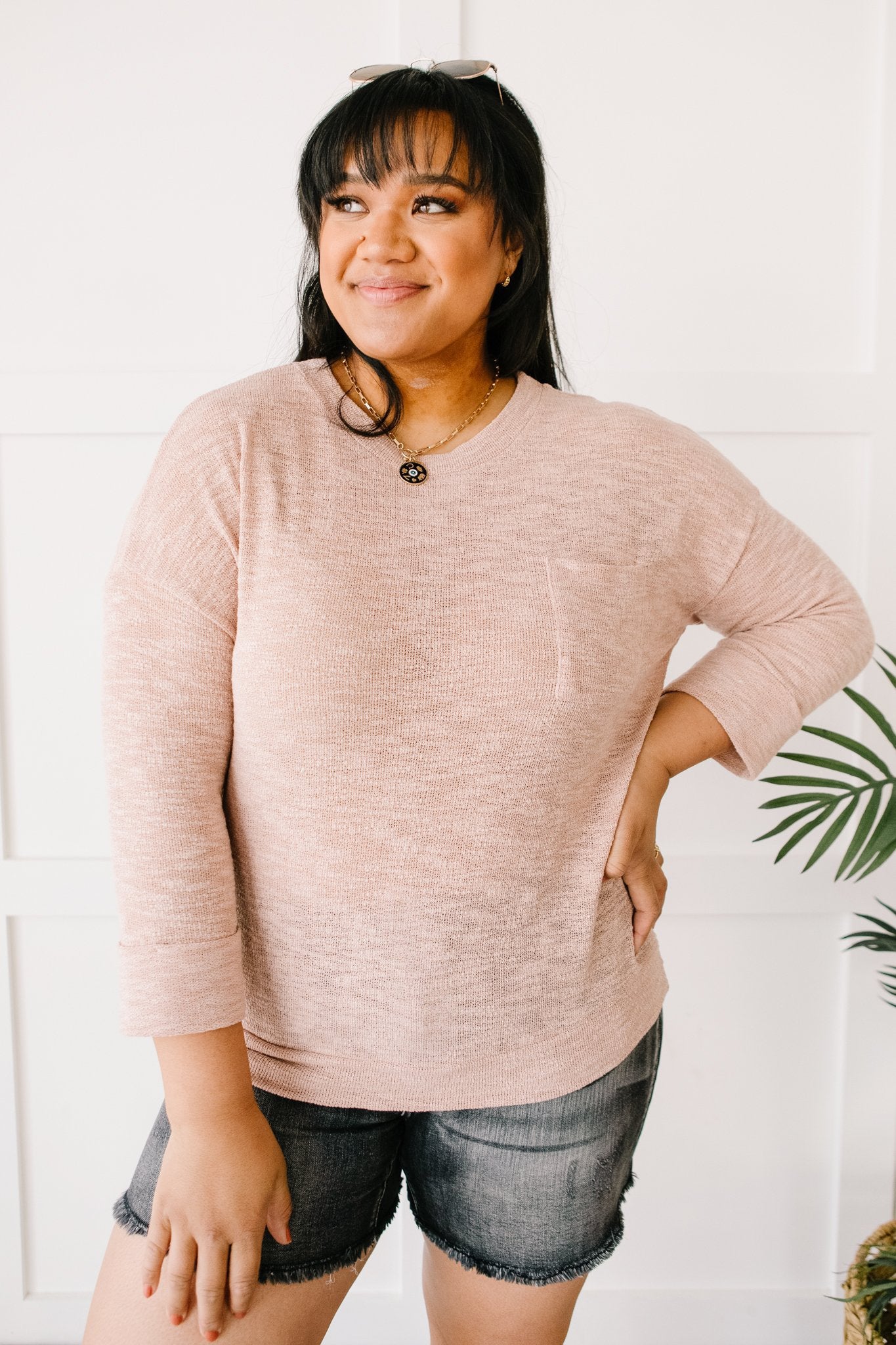 All Over It Top In Dusty Pink-Womens-Modish Lily, Tecumseh Michigan