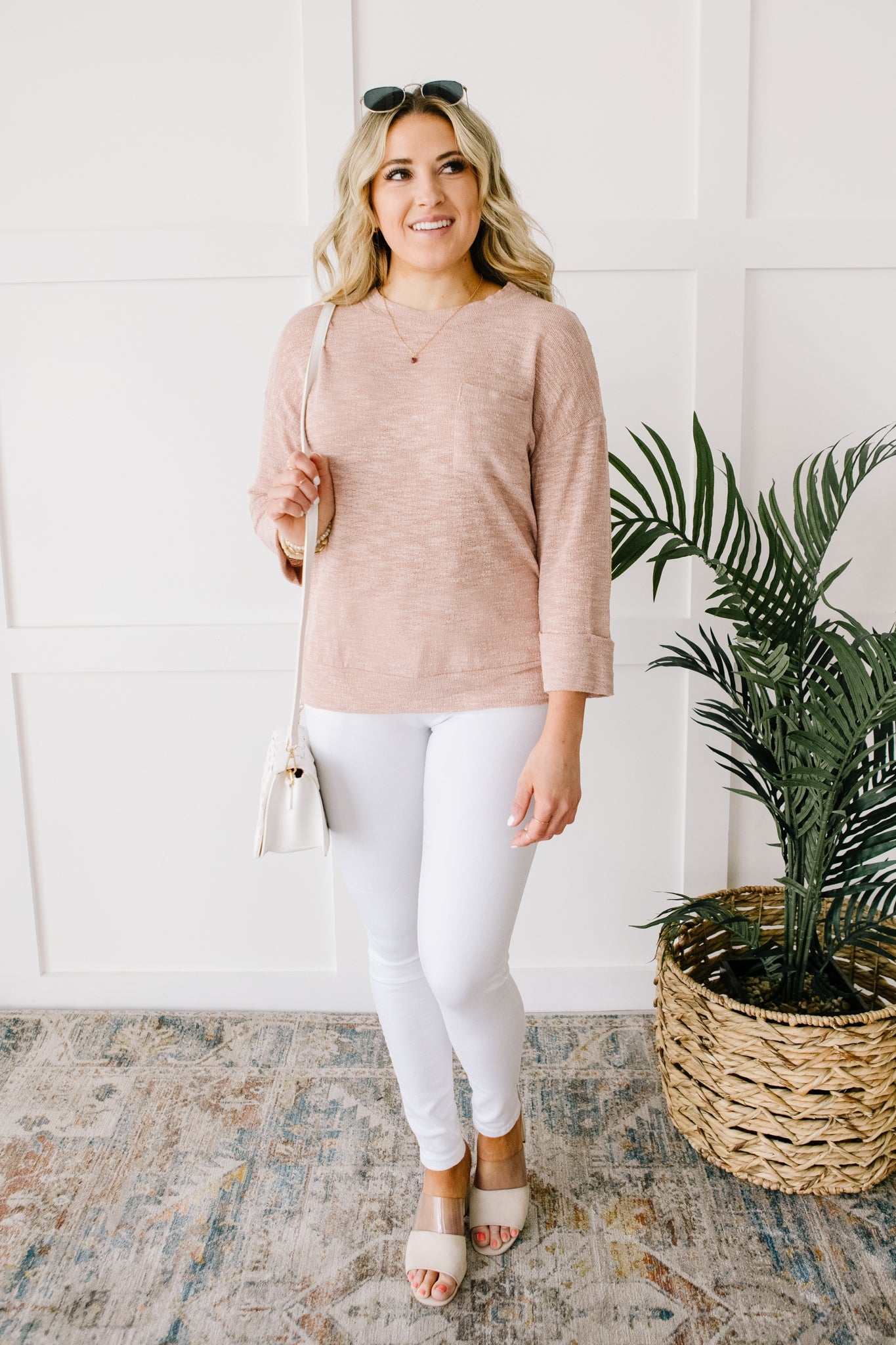 All Over It Top In Dusty Pink-Womens-Modish Lily, Tecumseh Michigan